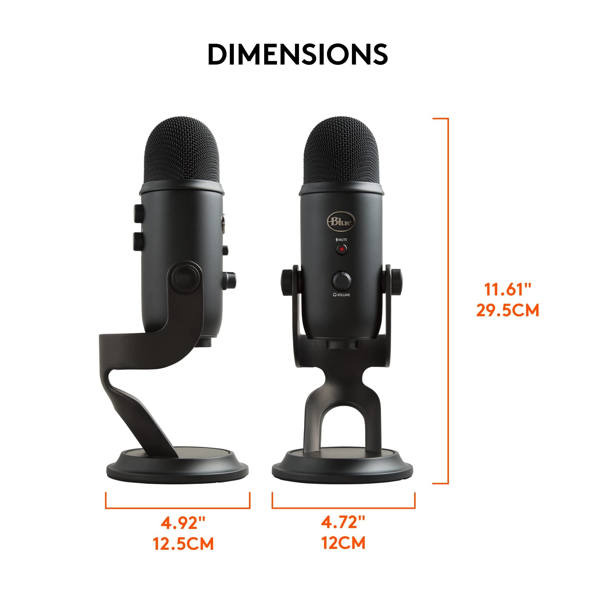 Logitech Creators Blue Yeti USB Microphone for PC, Mac, Gaming, Recording, Streaming, Podcasting, Studio and Computer Condenser Mic with Blue VO!CE effects, 4 Pickup Patterns, Plug and Play - Blackout, view 10