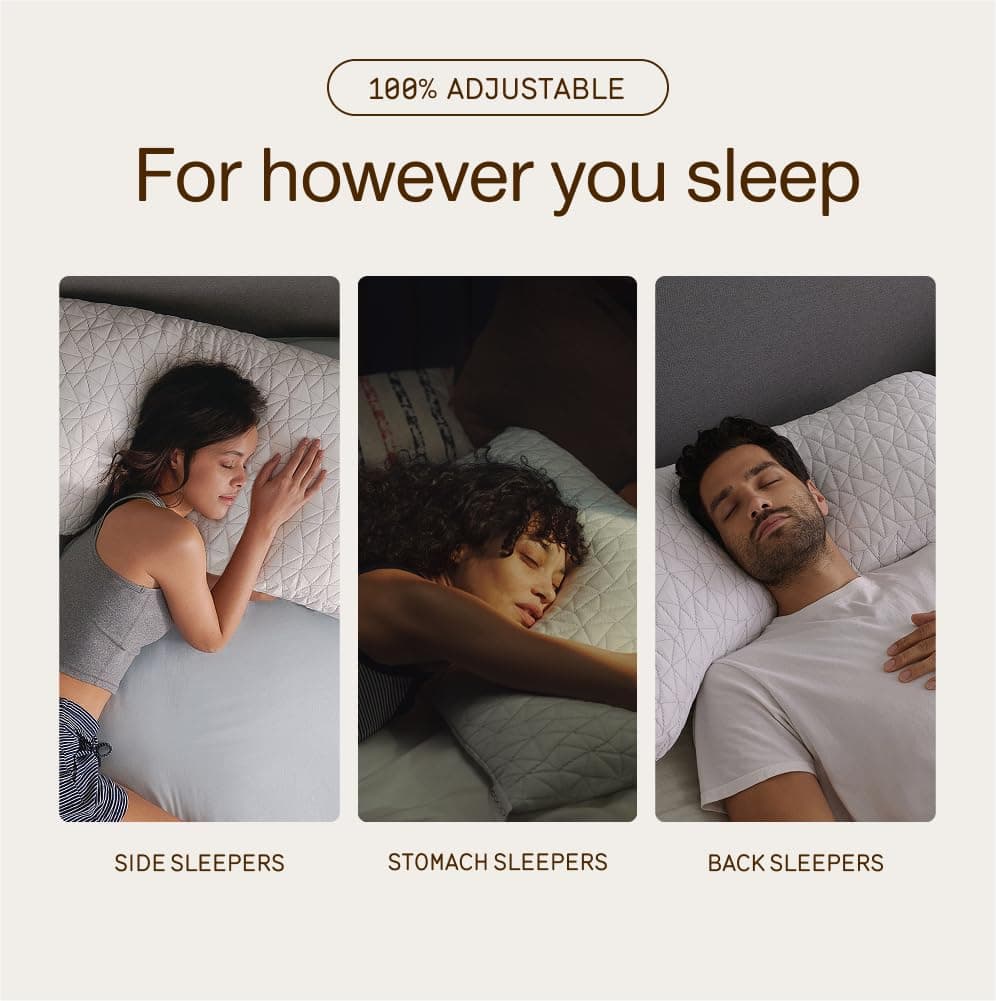 Coop Home Goods Original Adjustable Pillow, Queen Size Bed Pillow for Sleeping, Cross Cut Memory Foam Pillow - Medium Firm Back, Stomach and Side Sleeper Pillow, CertiPUR-US/GREENGUARD Gold, view 4