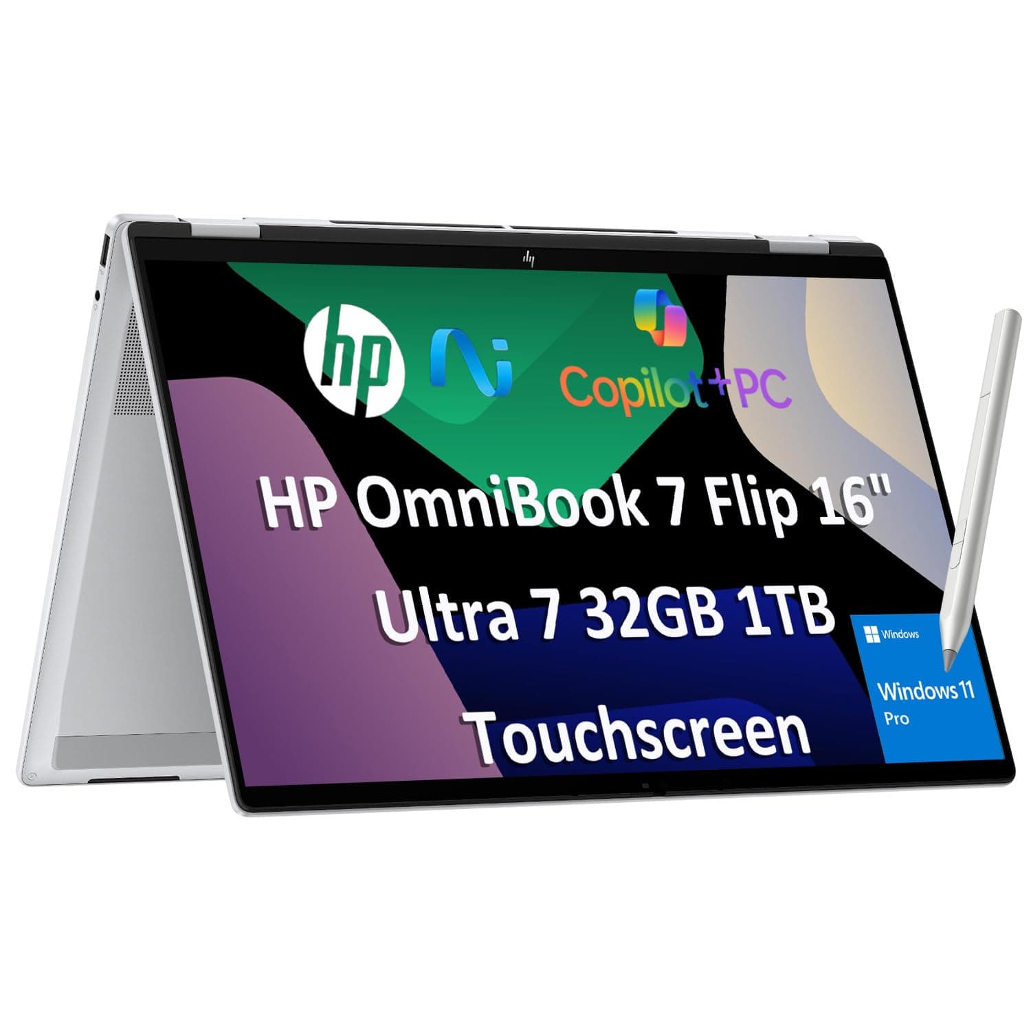 HP OmniBook 7 Flip 16" 2-in-1 Laptop, Intel Ultra 7 258V, 32GB DDR5 1TB SSD