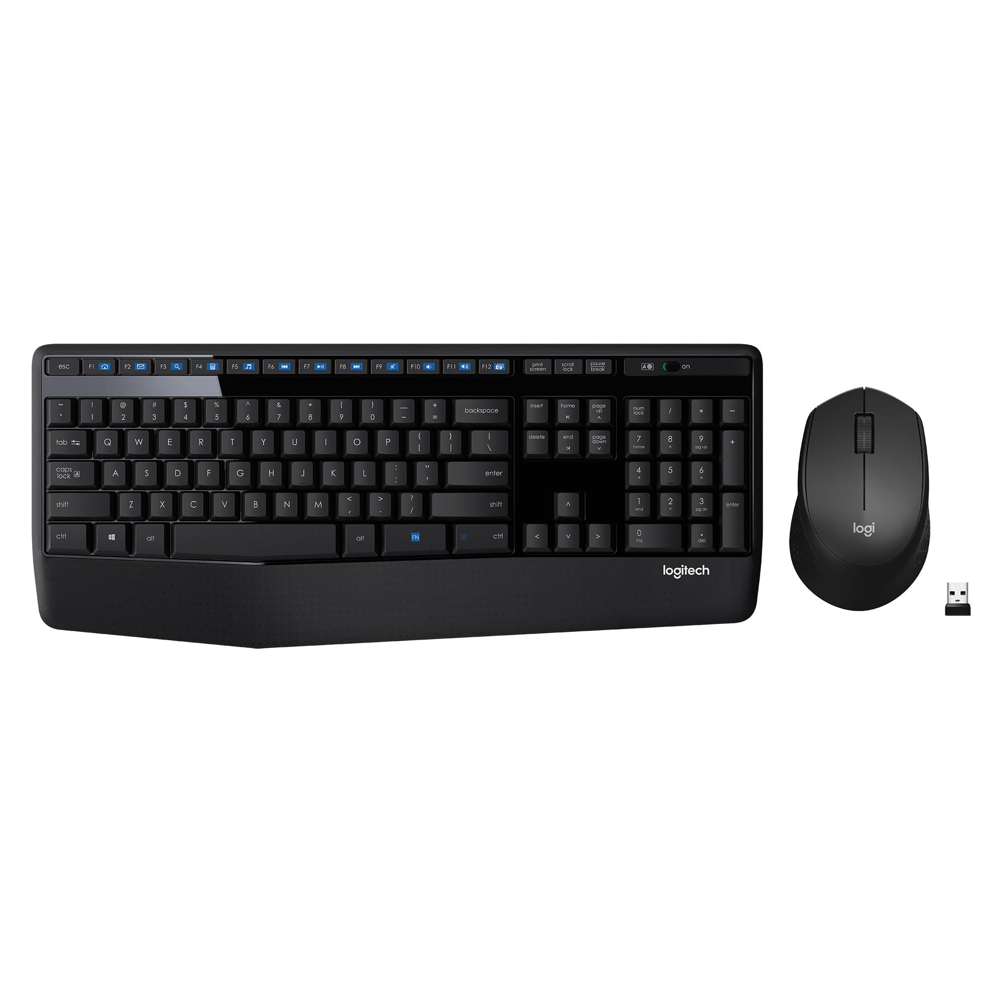 Logitech MK345 Full Size Wireless Keyboard and Mouse Combo - Black