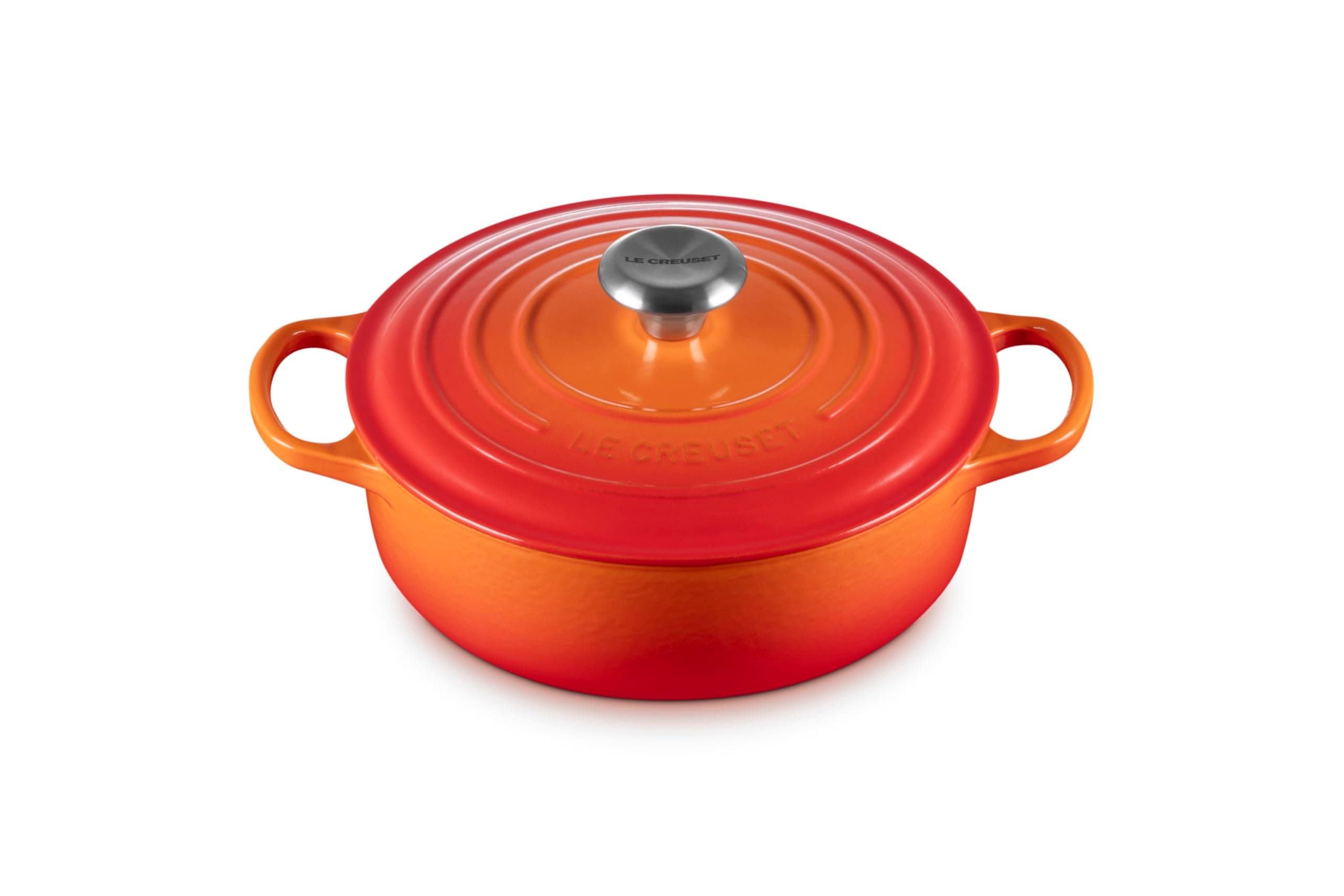 Le Creuset Enameled Cast Iron Round Wide Dutch Oven, 3.5 qt., Flame