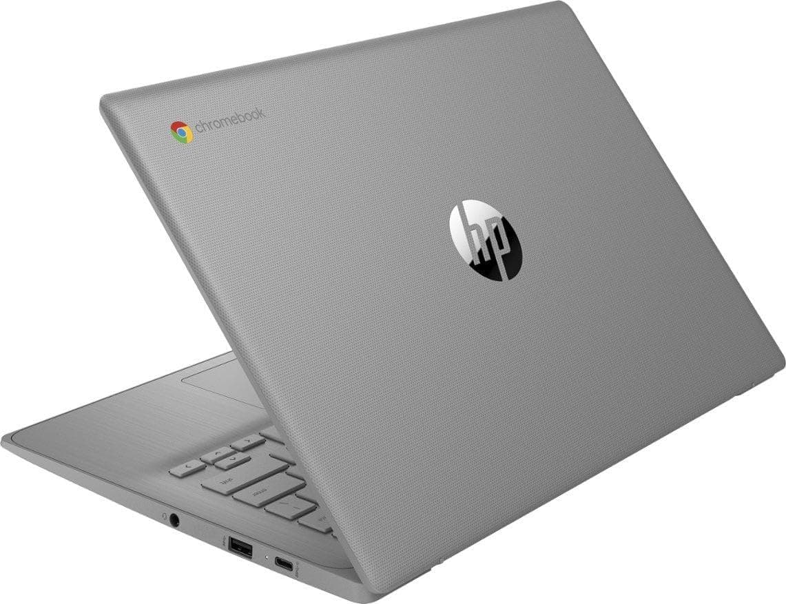 HP Chromebook Thin Laptop Student Business 2024, 14" HD Display, Quad-Core Intel Celeron N4120 Processor, 4GB RAM, 64GB eMMC, HD Webcam, WiFi, Long Battery, Chrome OS +HubxcelAccessory Gray, view 5