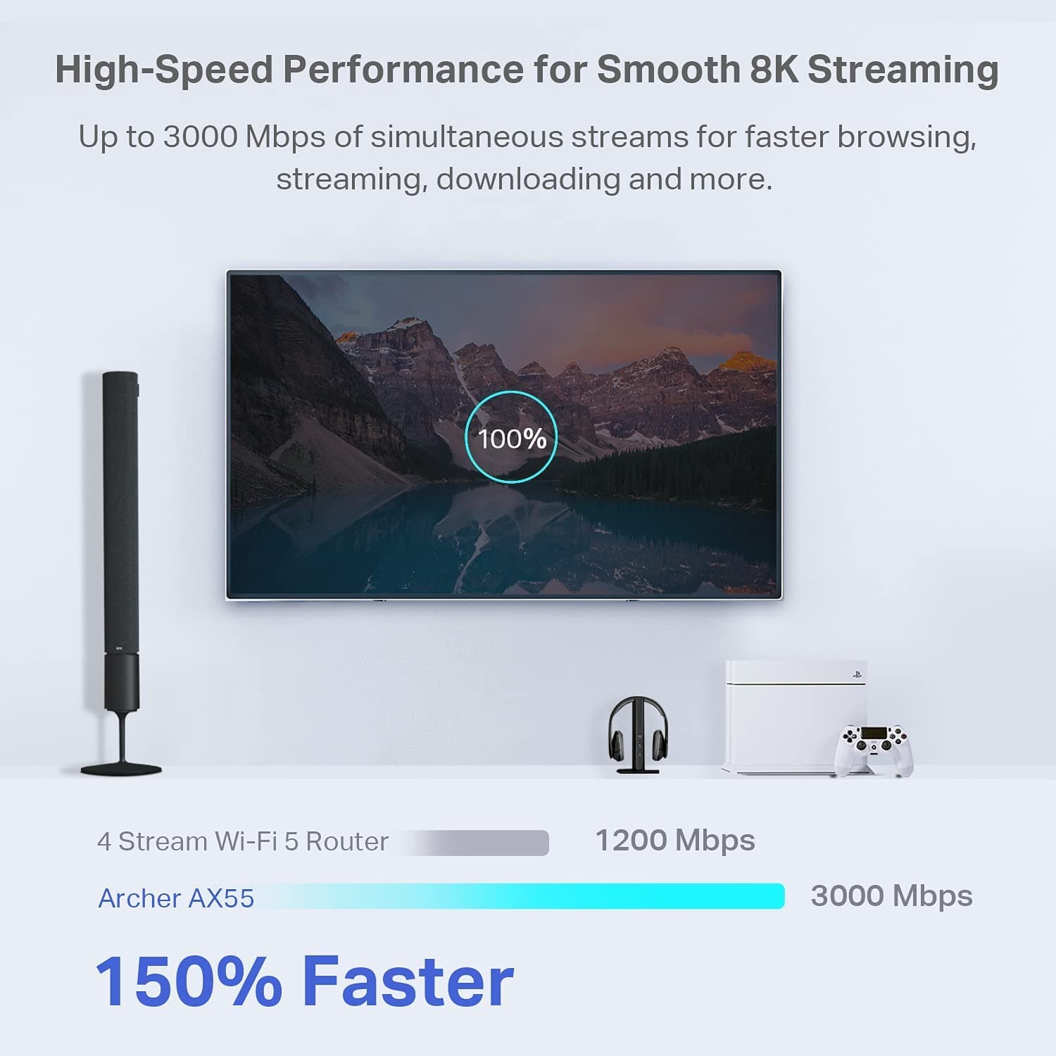 TP-Link Dual-Band AX3000 Wi-Fi 6 Wireless Gigabit Internet Router for Home, view 2