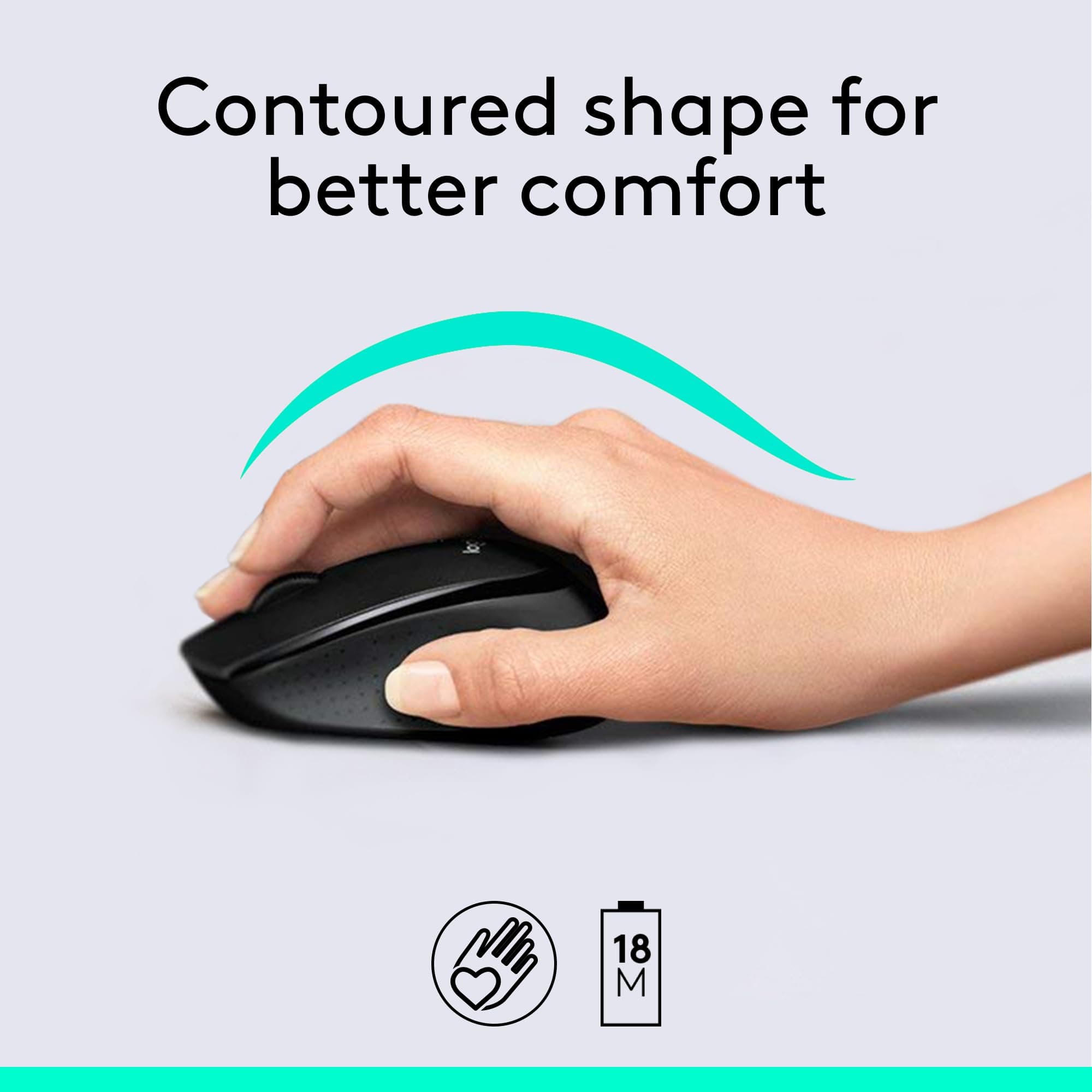 Logitech MK345 Full Size Wireless Keyboard and Mouse Combo - Black, view 3