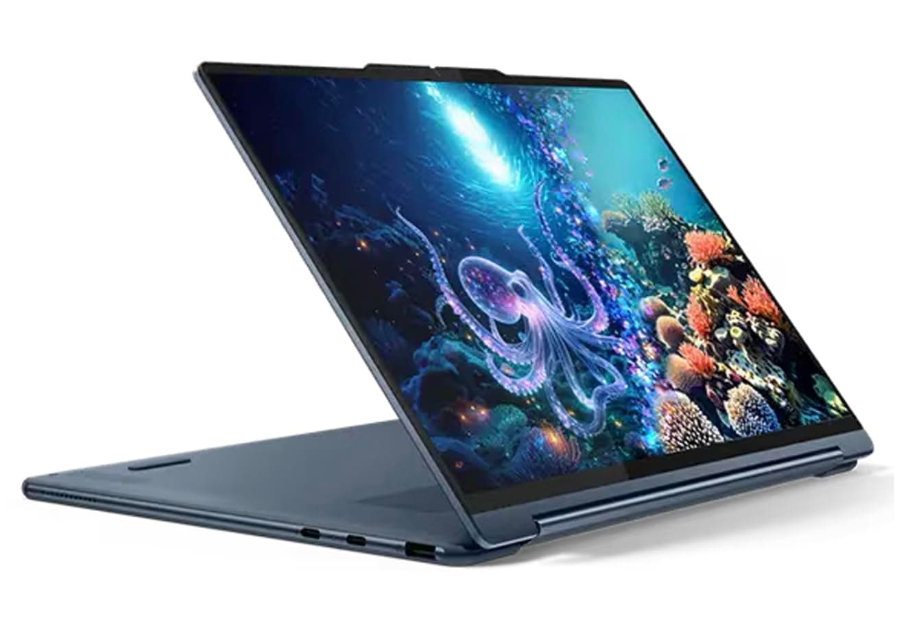 Lenovo Yoga 9i Aura Edition HIGH Performance 2-in-1 Laptop 14.0" Touchscreen OLED 2.8K Display (Intel Ultra 7-258V, 32GB LPDDR5X, 1TB SSD, Backlit KB, Fingerprint, Win11Pro) w/DKZ USB Port Expander, view 4