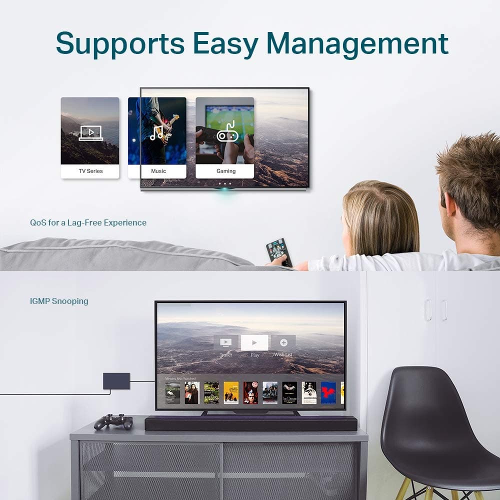 TP-Link 8 Port Gigabit Switch | Easy Smart Managed | Plug & Play | Desktop/Wall-Mount | Sturdy Metal w/ Shielded Ports | Support QoS, Vlan, IGMP and LAG (TL-SG108E), view 5