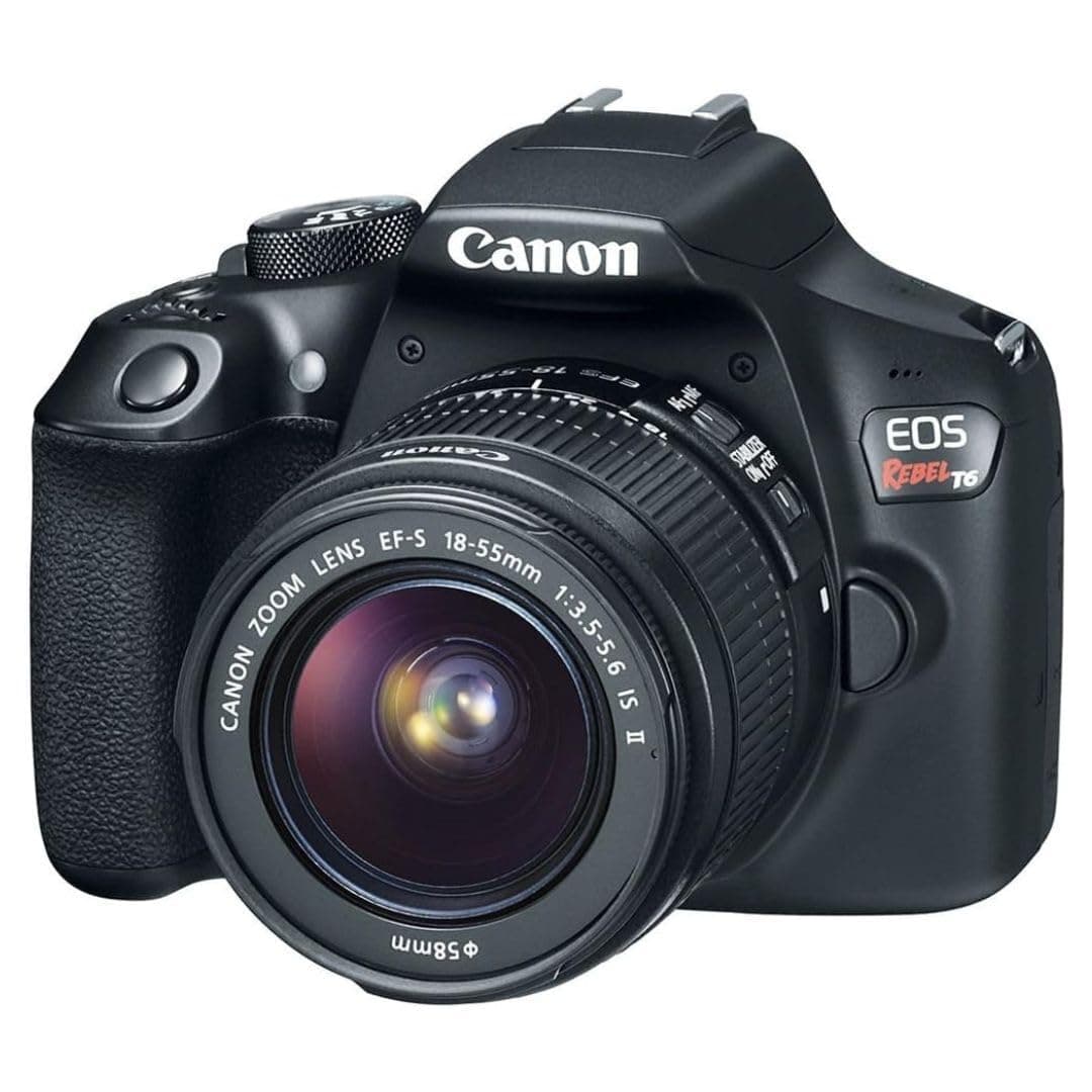 Canon EOS Rebel T6 Digital SLR Camera Kit with EF-S 18-55mm f/3.5-5.6 is II Lens, Built-in WiFi and NFC - Black (Renewed), view 2