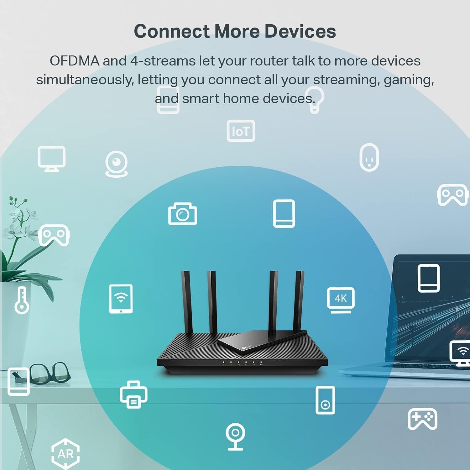 TP-Link Dual-Band AX3000 Wi-Fi 6 Wireless Gigabit Internet Router for Home, view 4