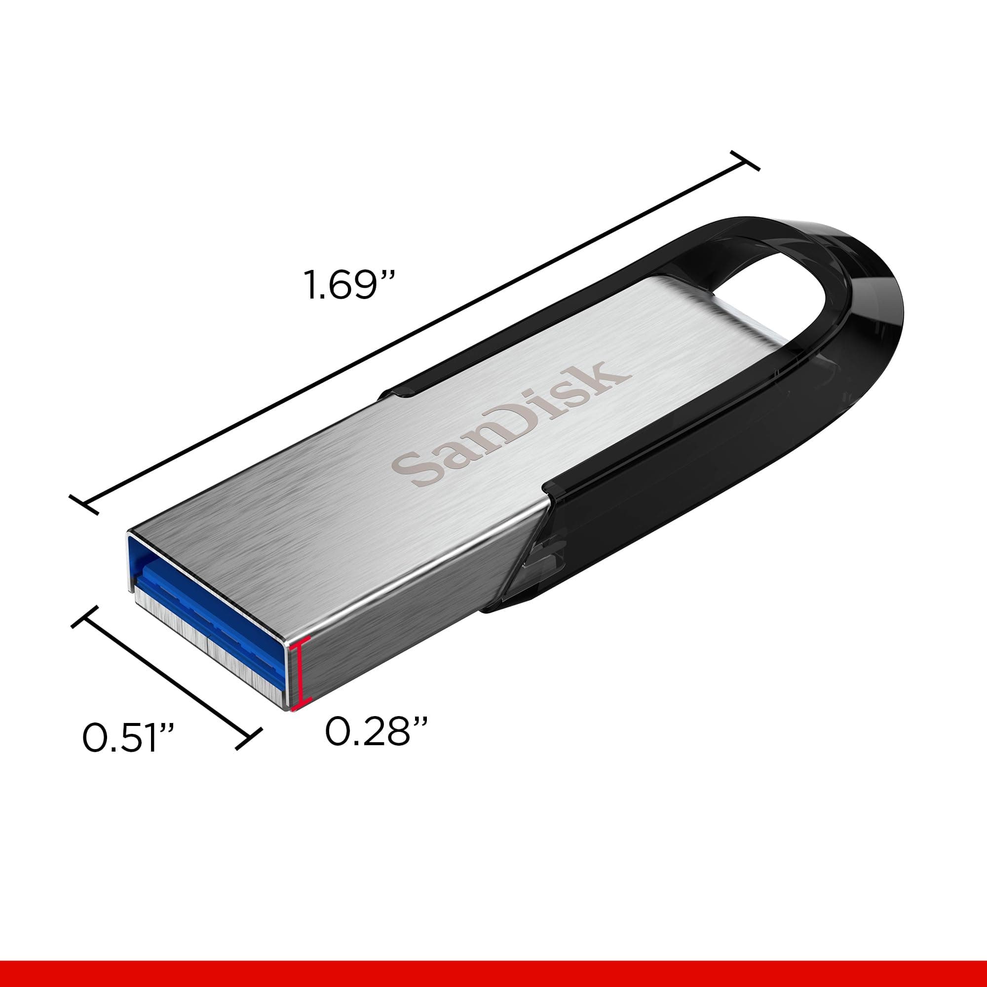 SANDISK 16GB Ultra Flair USB 3.0 Flash Drive - SDCZ73-016G-G46, Black, view 2