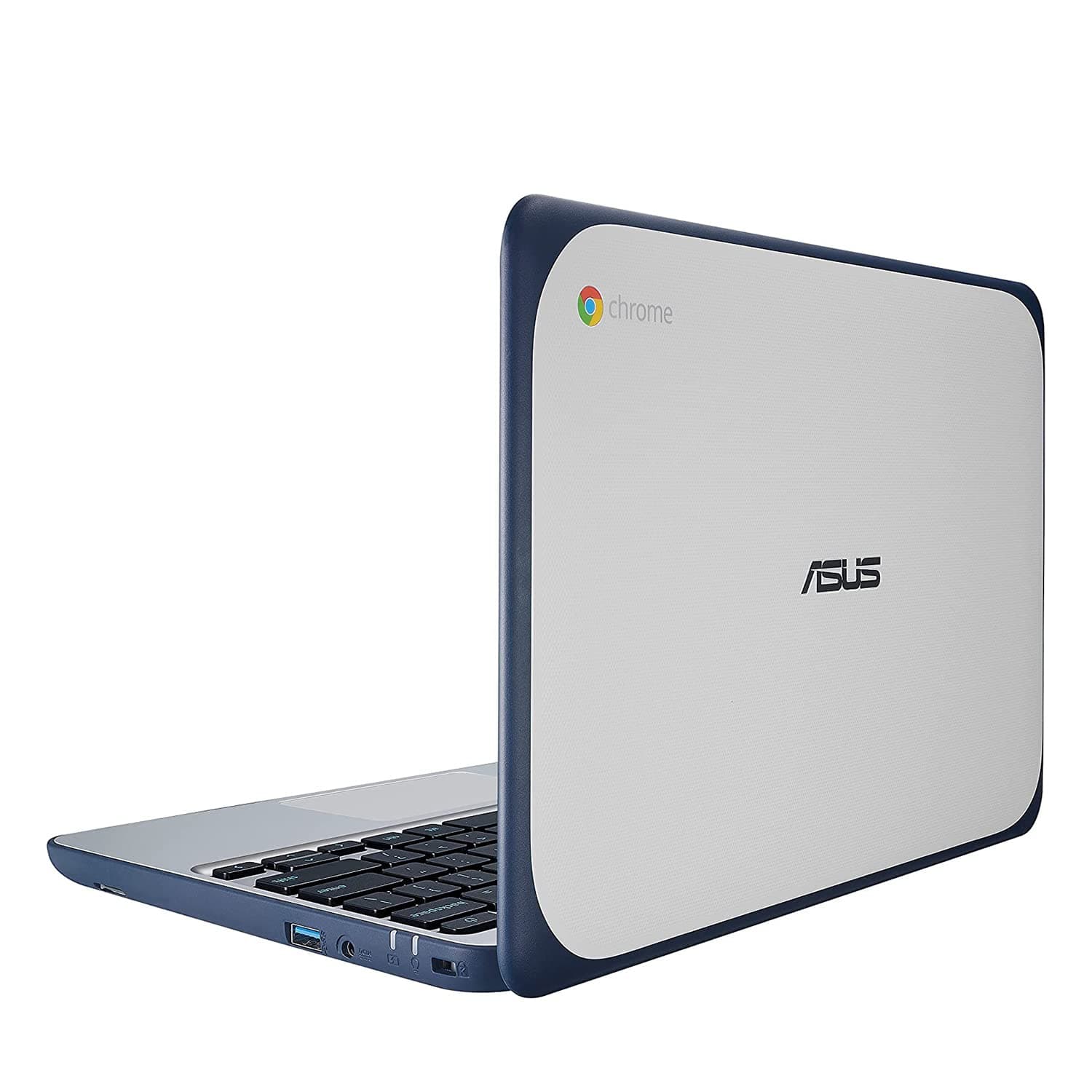 ASUS Chromebook C202SA-YS02 11.6" Ruggedized and Water Resistant Design with 180 Degree (Intel Celeron 4 GB, 16GB eMMC, Dark Blue, Silver), view 3