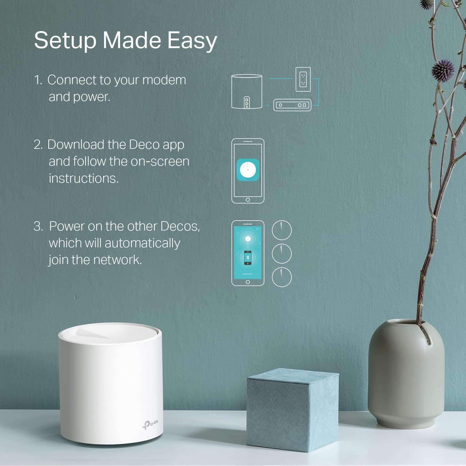 TP-Link Deco WiFi 6 Mesh System (Deco X20) - Covers up to 5800 Sq.Ft, Replaces Wireless Routers and Extenders, 3-Pack, 6 Ethernet Ports in Total, Supports Wired Backhaul, Dual-Band WiFi, view 8