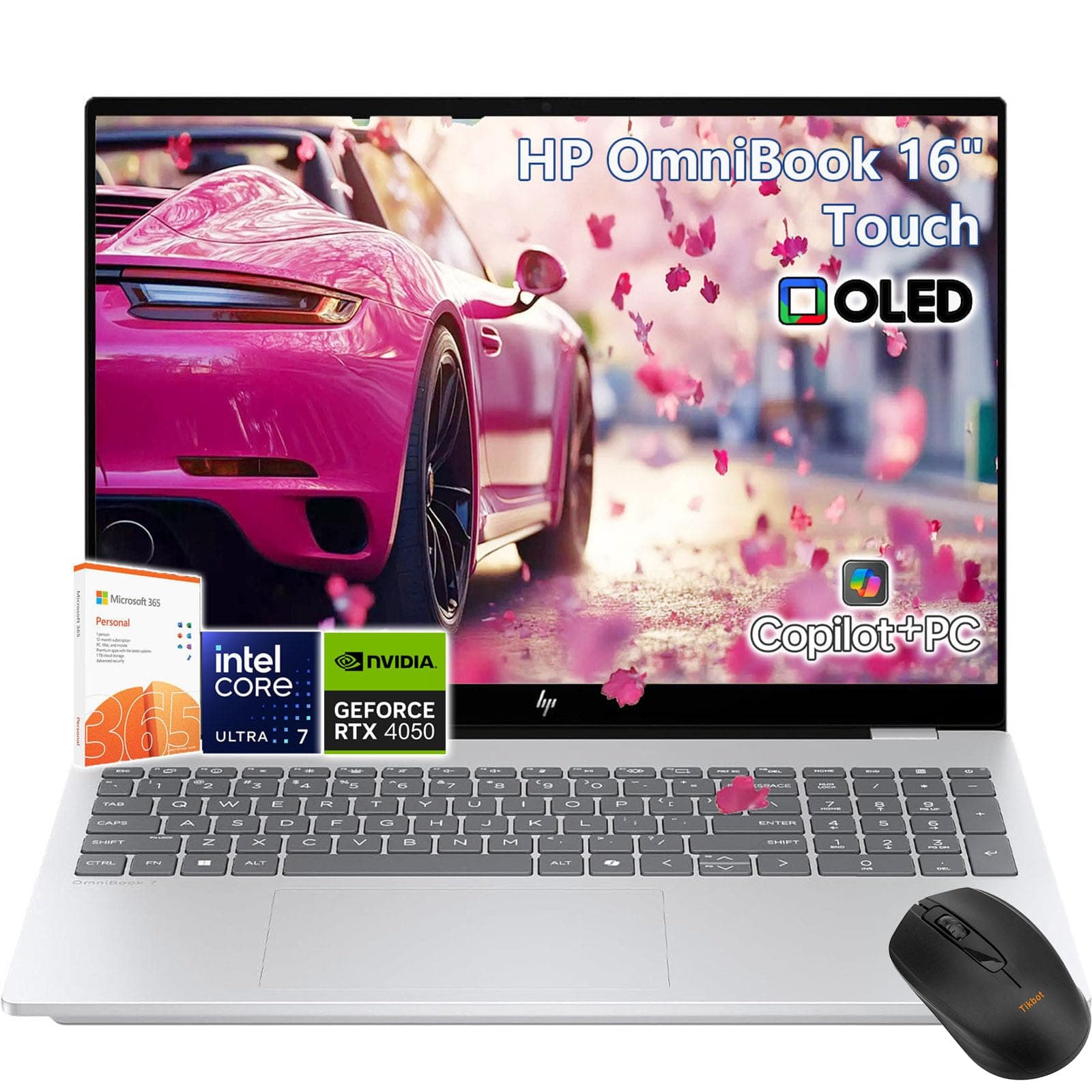 HP OmniBook X Touchscreen Laptop - Intel Core Ultra 7 255H - RTX 4050-16inch OLED Display 120Hz -32GB RAM| 1TB SSD -Backlit Keyboard - Video Editing Laptop Business College -Windows11 Pro Office 365