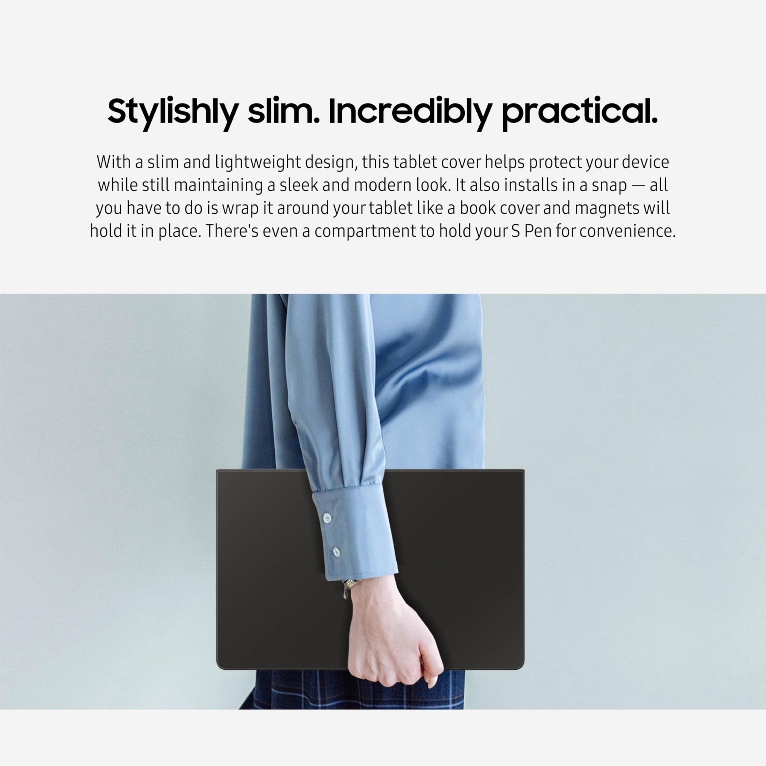 Samsung Galaxy Tab S9 | S9 FE | S10 FE, FE Book Cover Keyboard Slim - AI Key for Galaxy Tab S10 FE, Detachable Platform, PC-Like Experience, Wireless Keyboard Sharing, view 3
