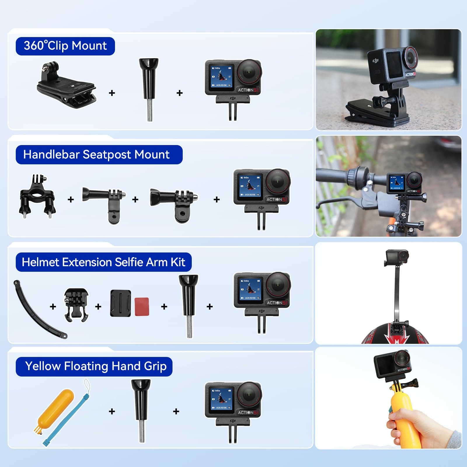 DJI Osmo Action 4 Waterproof Action Camera Bundle, 1/1.3" Sensor, view 3