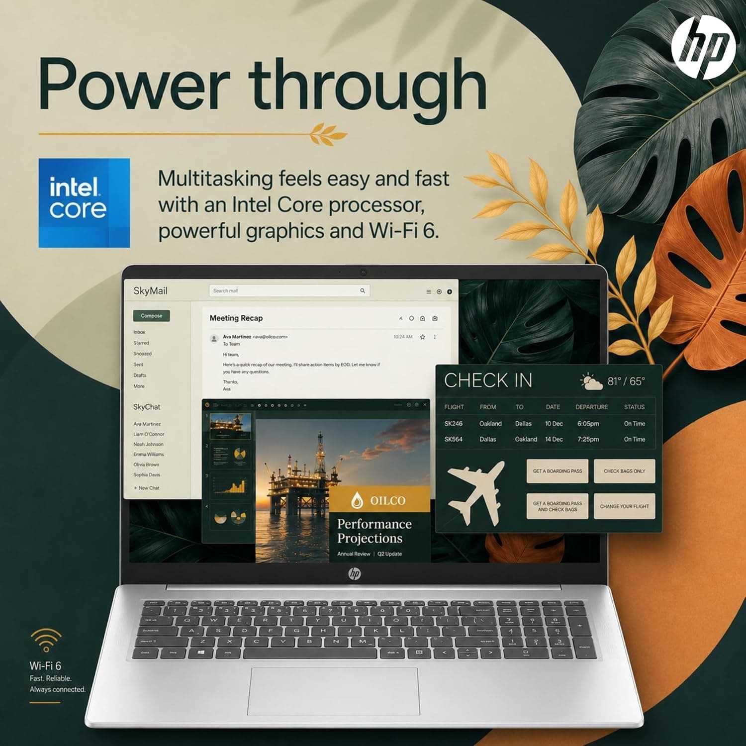 HP 17.3“ Touchscreen Laptop with Office 365 for The Web, AMD Ryzen 5 7430U (6 Cores, 12 Threads, Upto 4.3GHz, Beat Intel Core i7-1255U), 8GB RAM, 256GB SSD Storage, 10 Key Number Pad, No Mouse Added, view 3