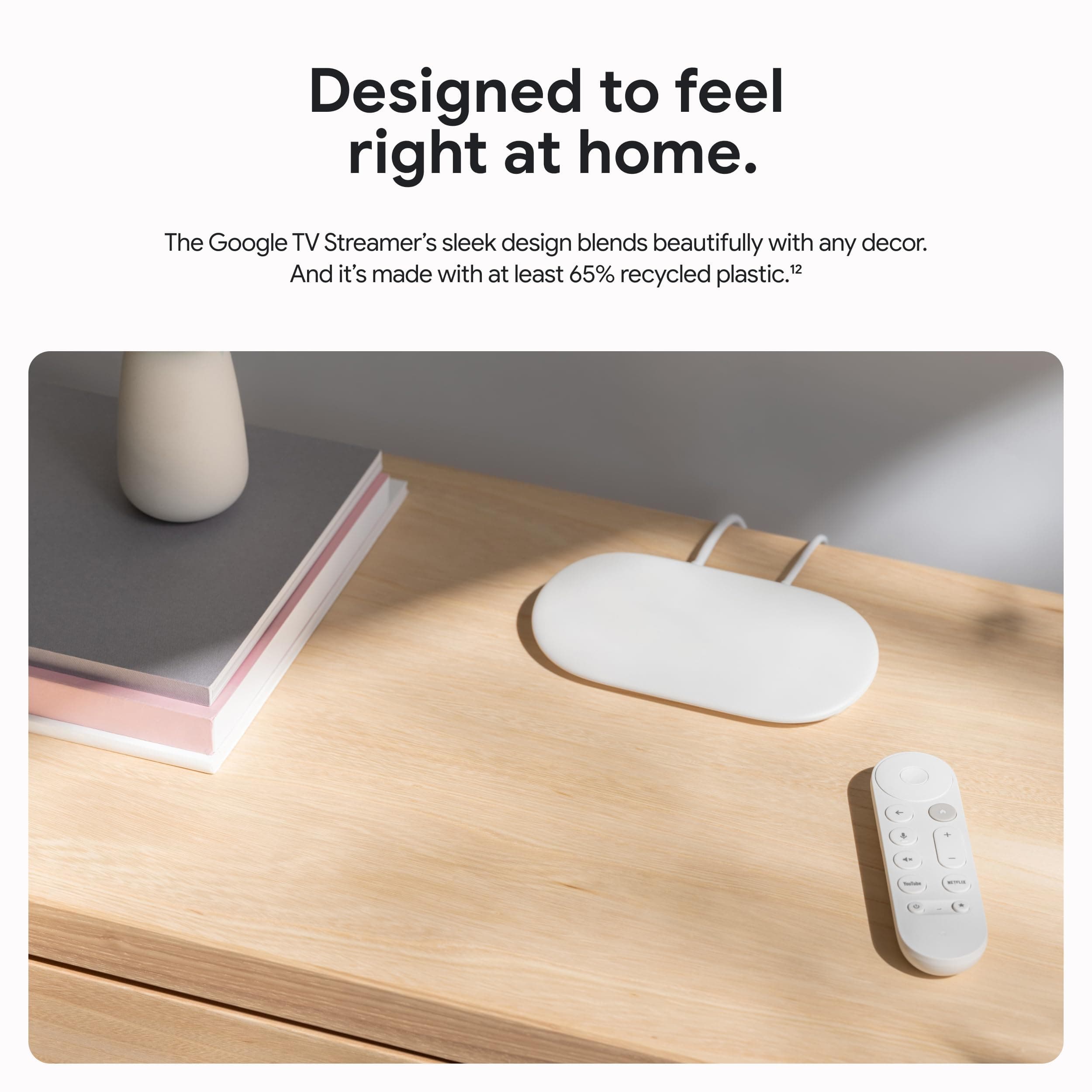 Google TV Streamer 4K - Fast Streaming Entertainment on Your Device with Voice Search Remote - Watch Movies, Shows, Live, and Netflix in HDR - Smart Home Control - 32 GB of Storage - Hazel, view 8