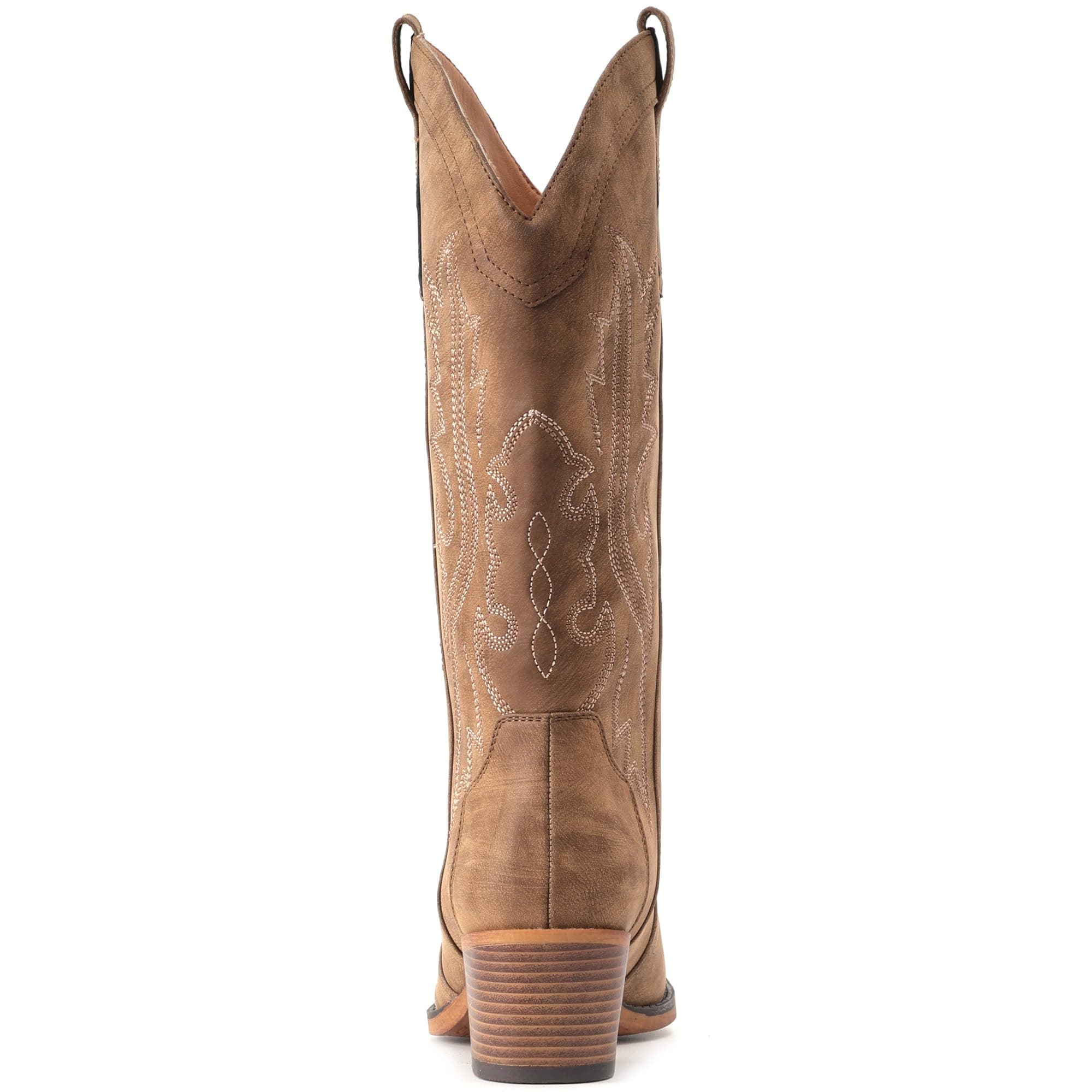 IUV Cowboy Boots For Women Western Cowgirl Boots Mid Calf Snip Toe, view 6