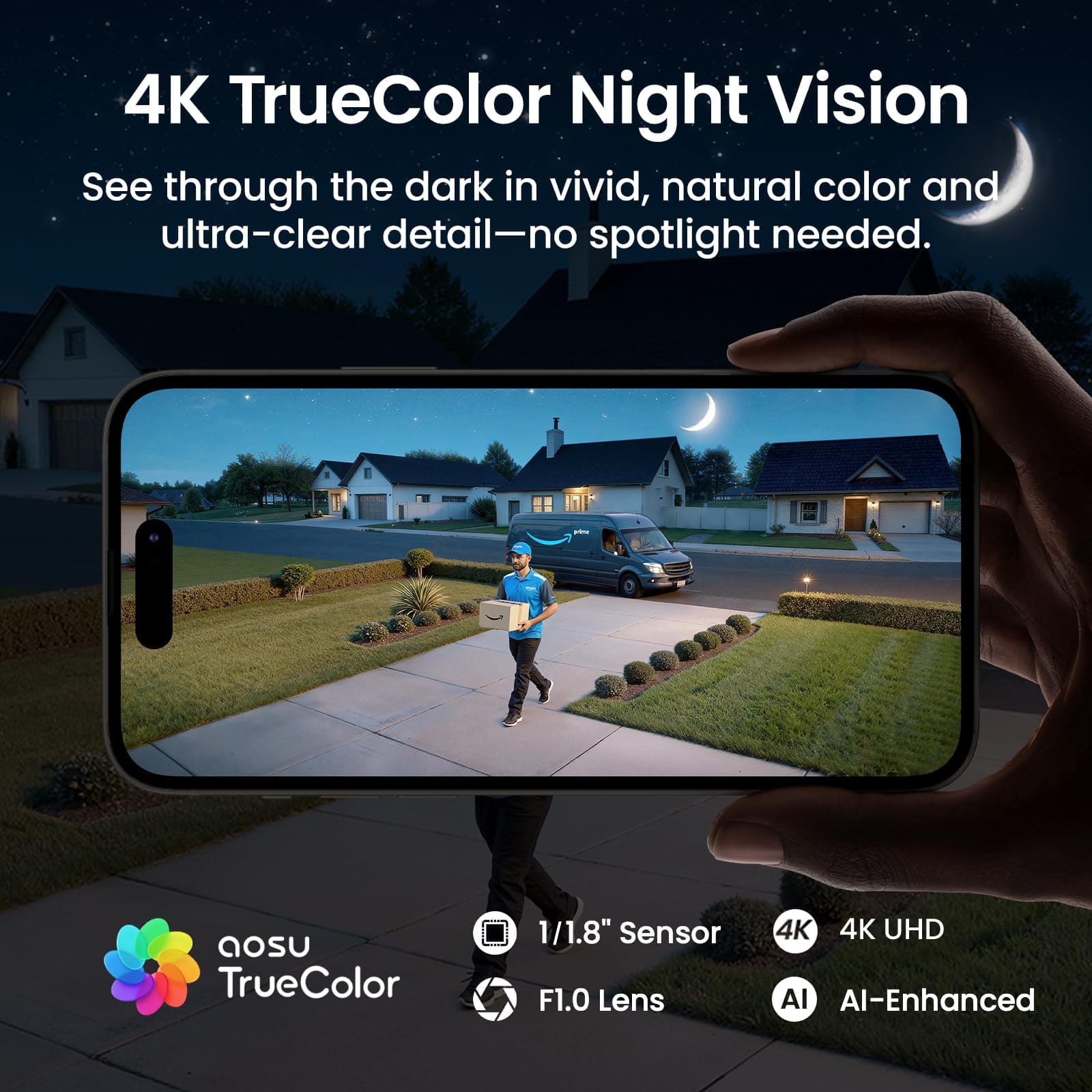 aosu T2 Ultra 4K Security Camera Wireless Outdoor, 360° AI Triple Detection, view 4