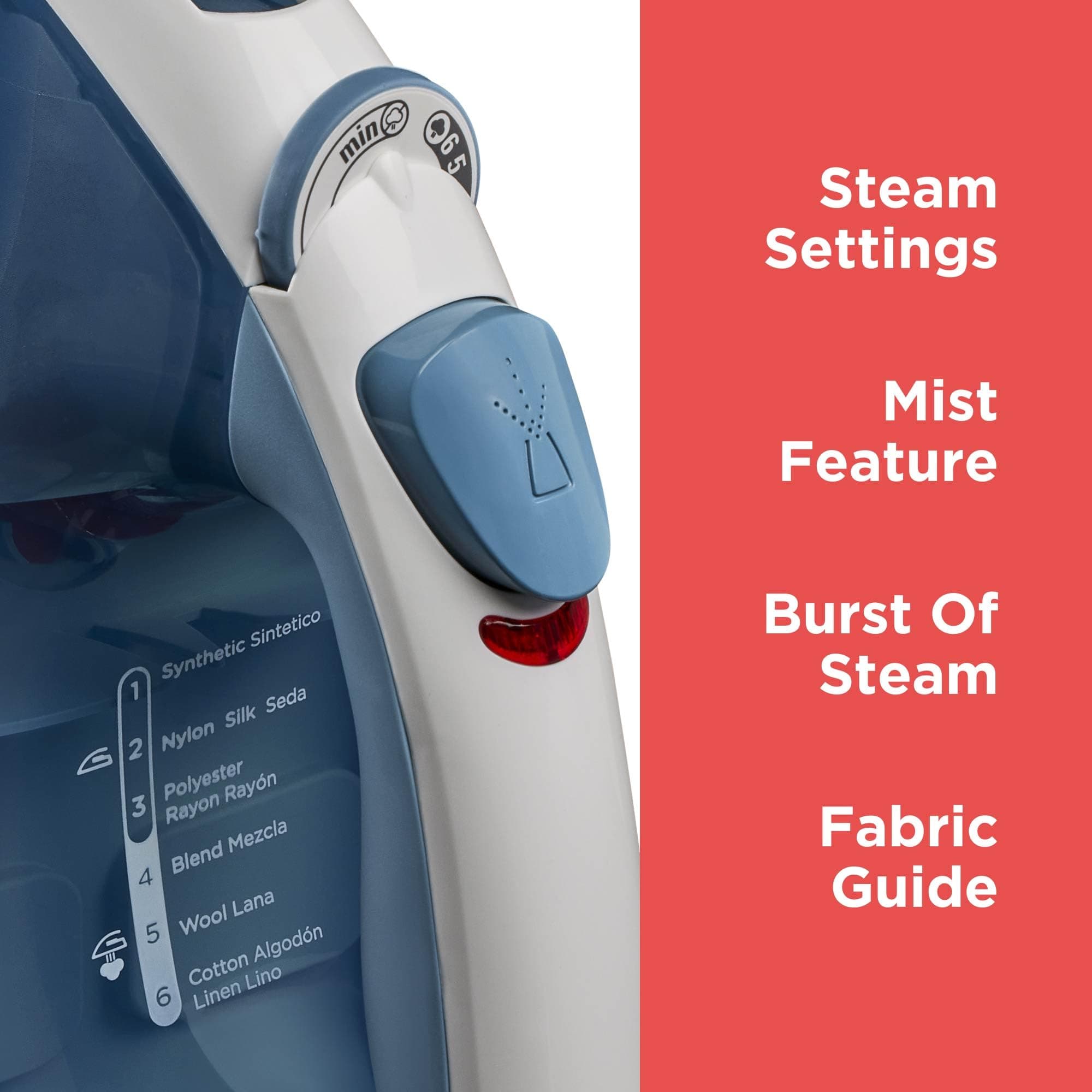 BLACK+DECKER Steam Iron for Clothes with Auto Shutoff & TrueGlide Soleplate, view 5
