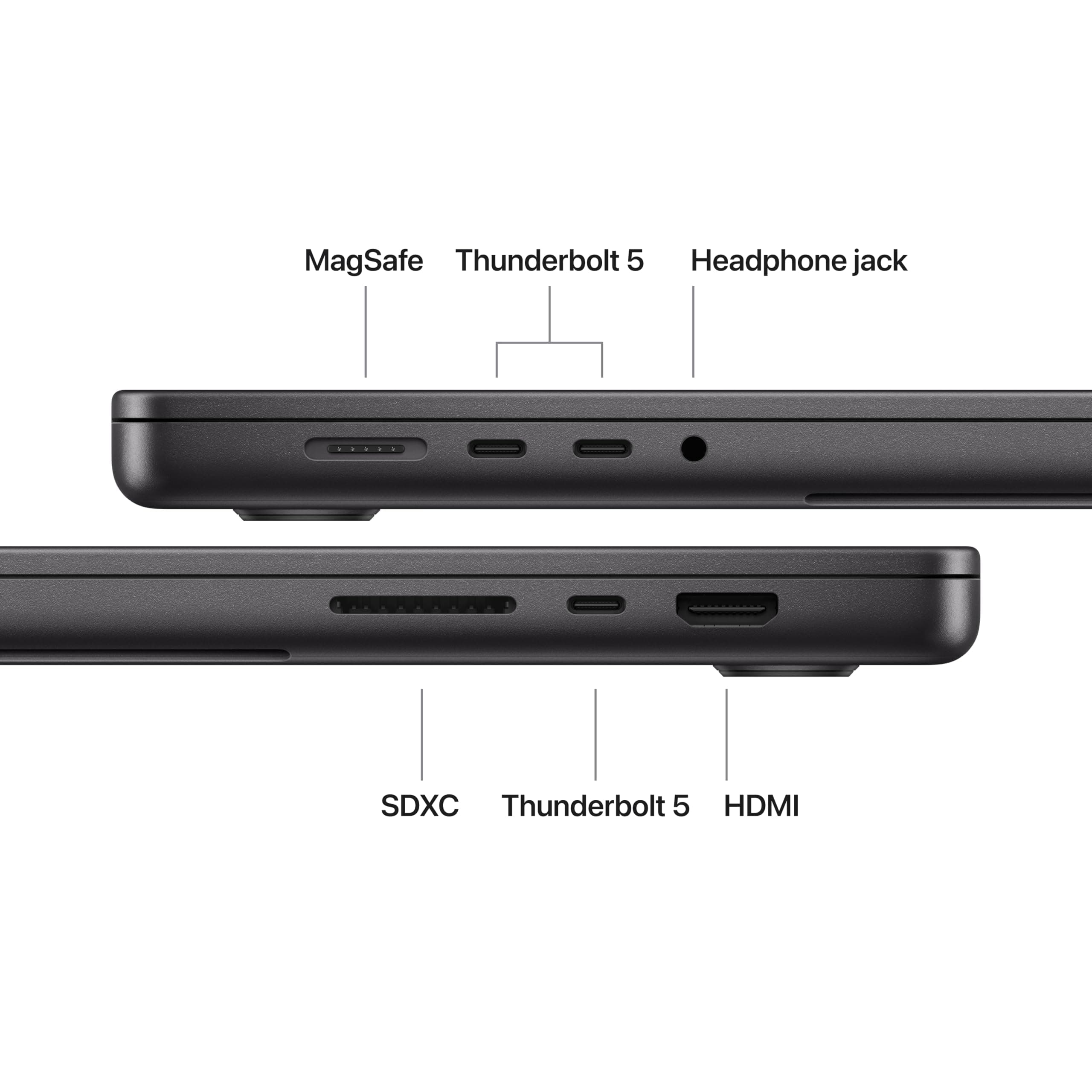 Apple MacBook Pro Laptop with M5 Max, 18‑core CPU, 40‑core GPU: Standard 16.2-inch Display, 128GB Unified Memory, 4TB SSD Storage; Space Black, view 7