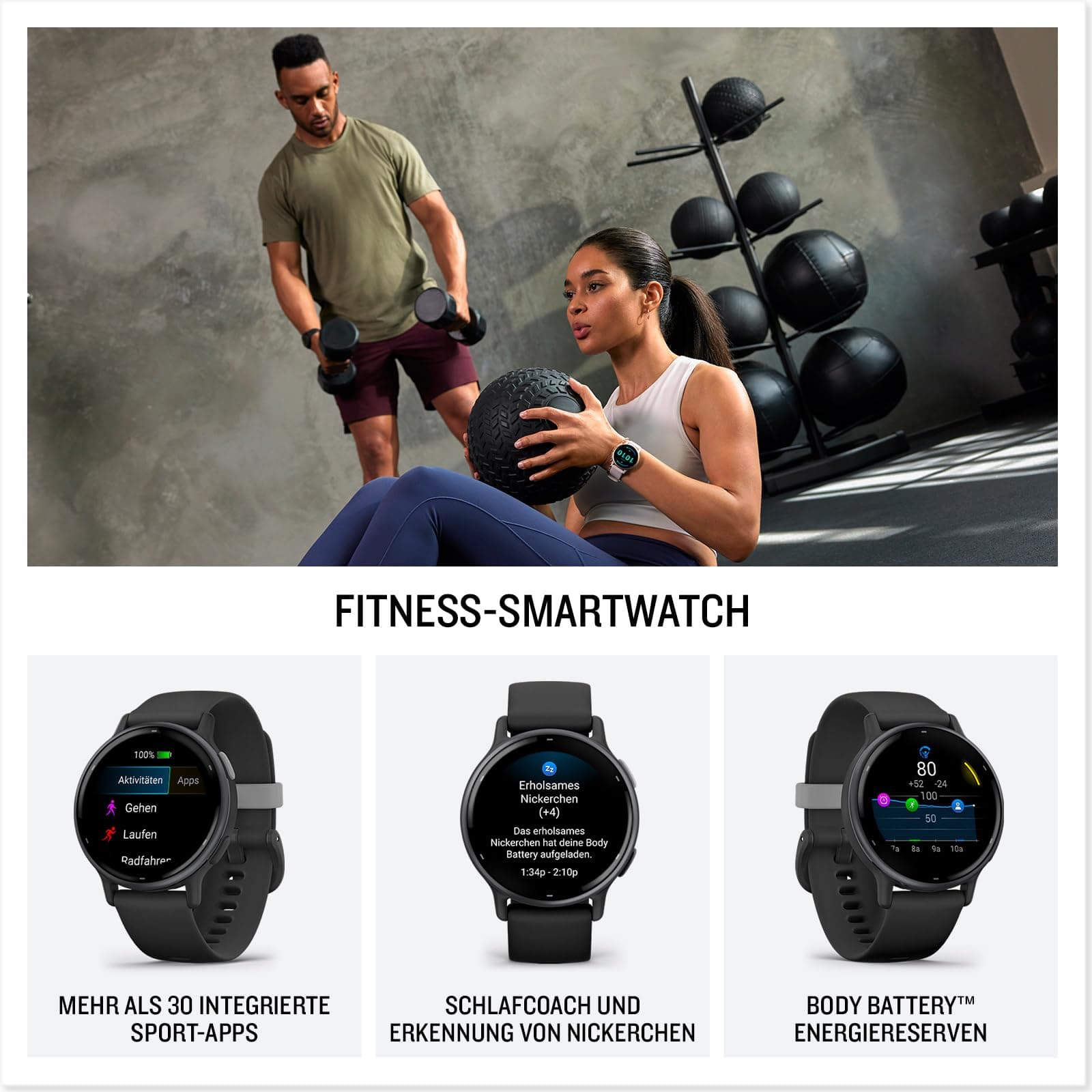 Garmin vívoactive® 5, Health & Fitness GPS Smartwatch, 42mm, Navy, view 2