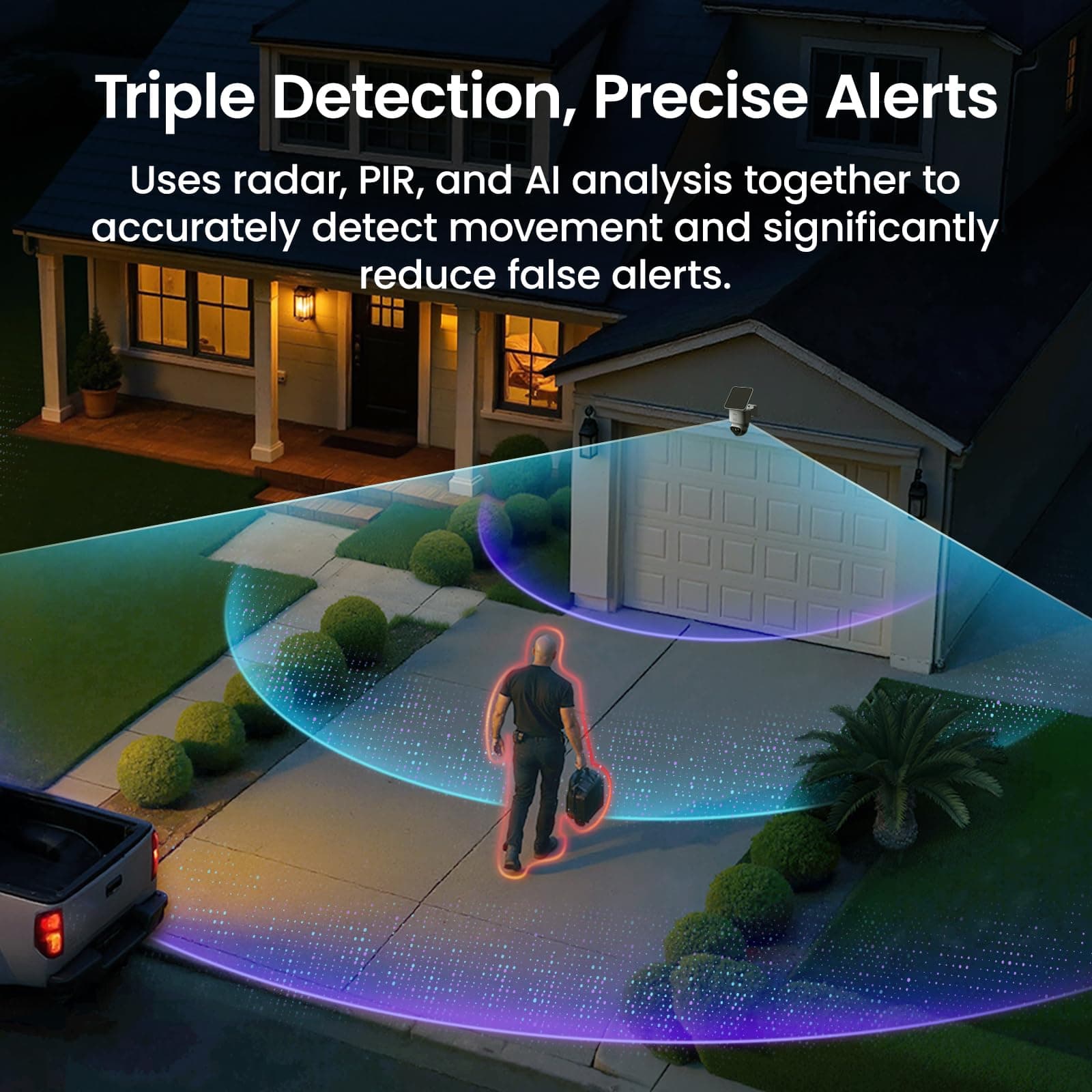 aosu T2 Ultra 4K Security Camera Wireless Outdoor, 360° AI Triple Detection, view 6