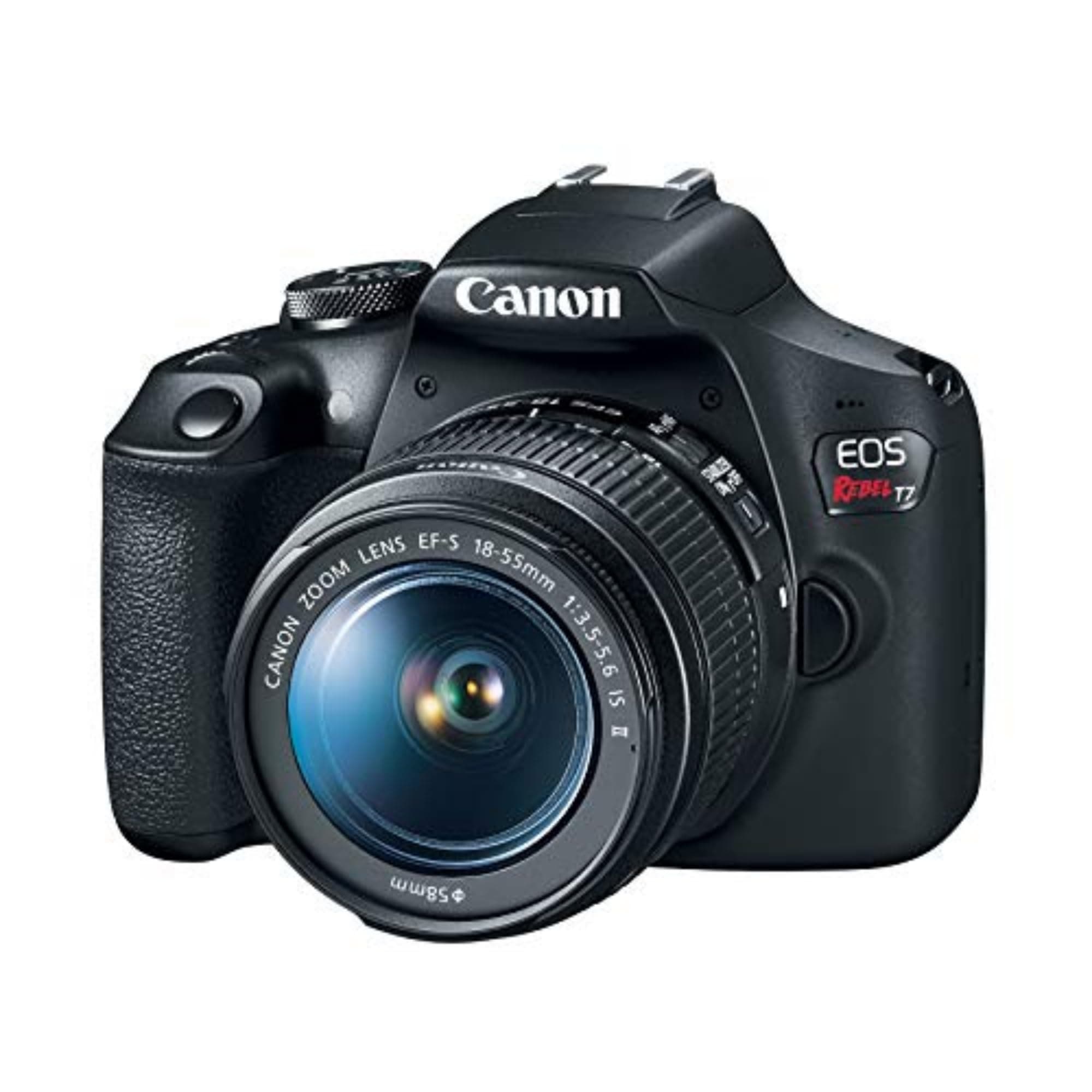 Canon EOS Rebel T7 DSLR Camera EF-S 18-55mm f/3.5-5.6 is II Lens Kit, 24.1 Megapixel CMOS (APS-C) Sensor, Full HD Videos, Built-in Wi-Fi, Beginner Photographers, Digital Camera, Black