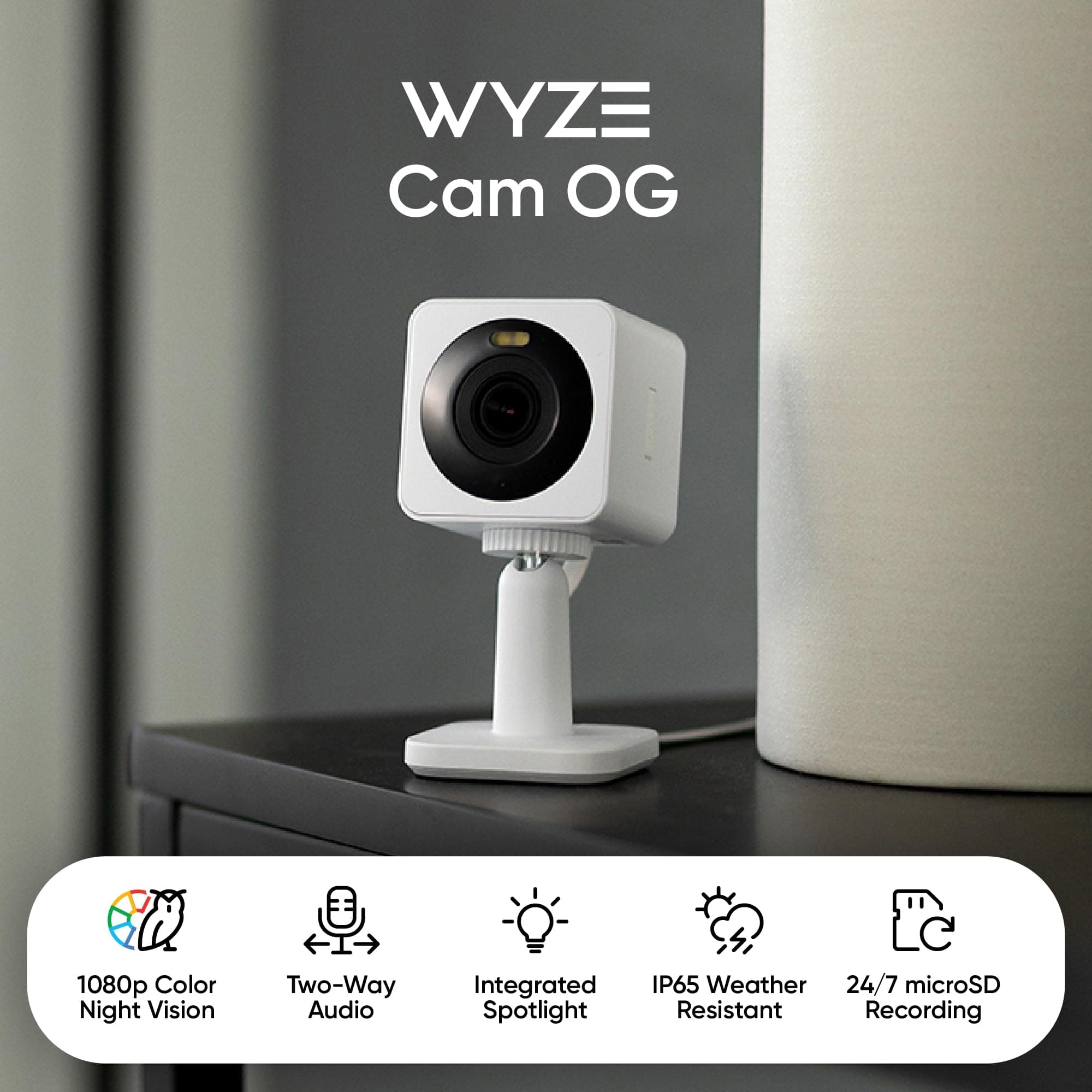 WYZE Cam OG Indoor/Outdoor Security Camera with Color Night Vision, view 2