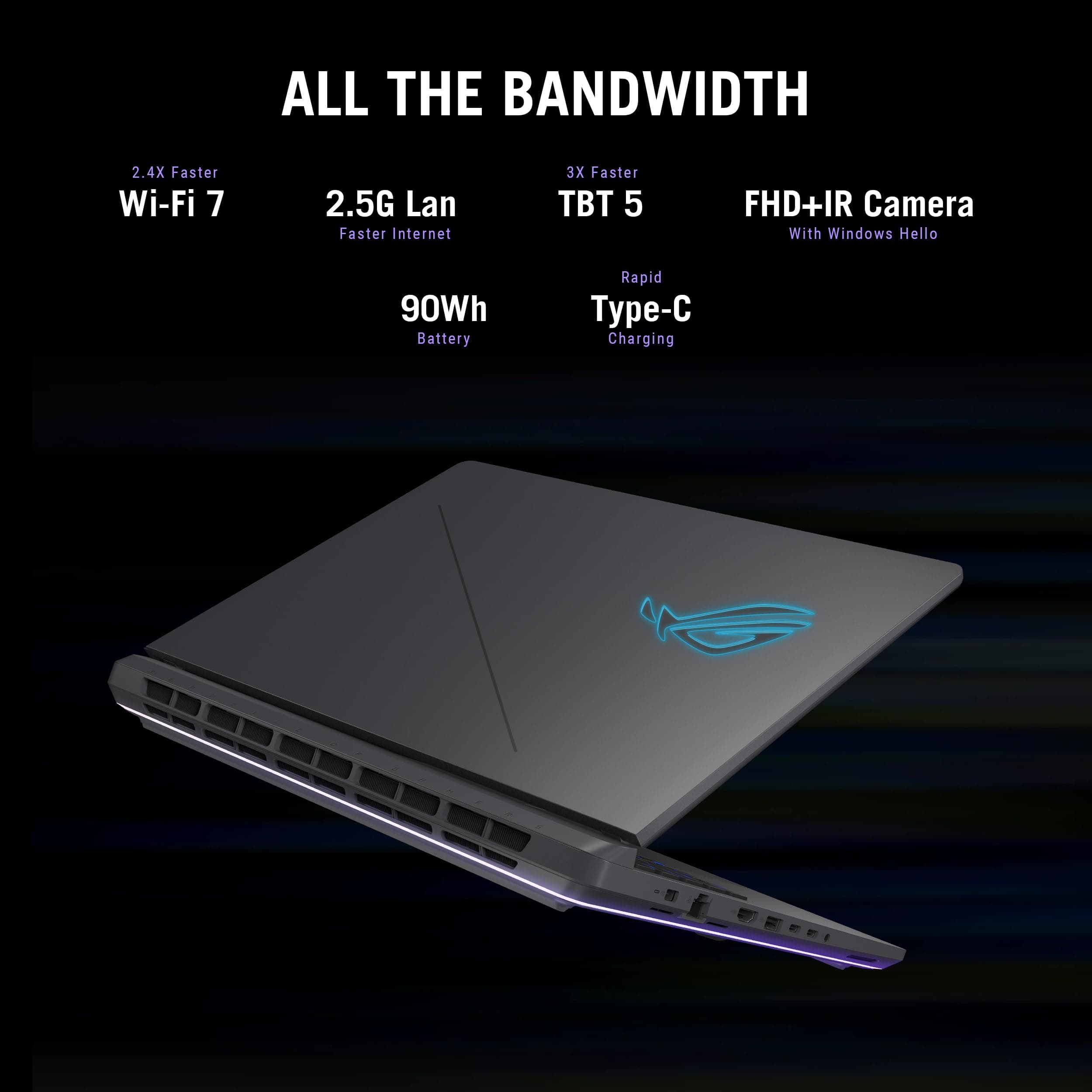 ASUS ROG Strix G16 (2025) Gaming Laptop, 16” ROG Nebula 16:10 2.5K 240Hz/3ms, NVIDIA® GeForce RTX™ 5070 Ti, Intel® Core™ Ultra 9 Processor 275HX, 32GB DDR5, 1TB SSD, Wi-Fi 7, Win11 Home, G615LR-AS96, view 6