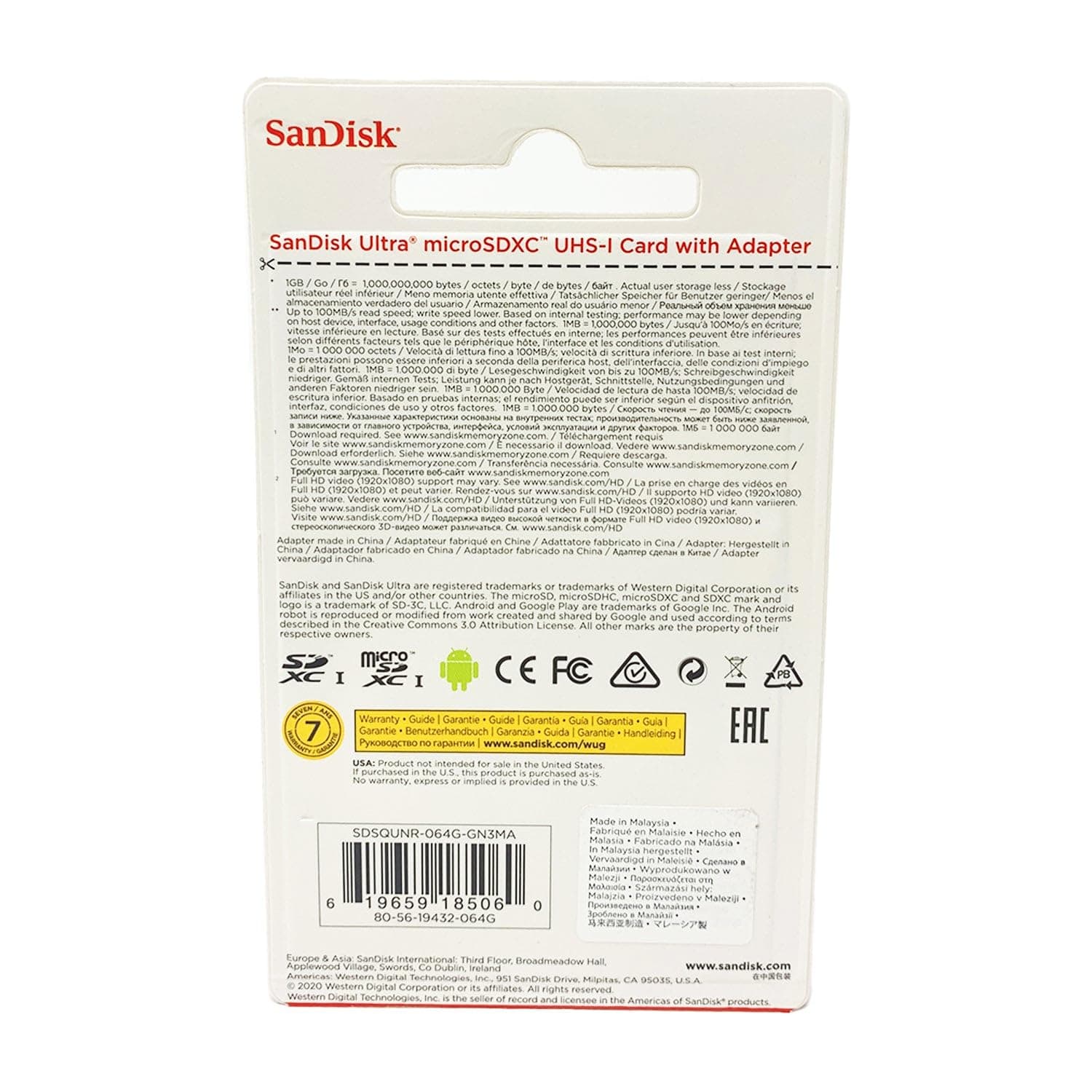 SanDisk Ultra 32GB UHS-I/Class 10 Micro SDHC Memory Card With Adapter - SDSDQUAN-032G-G4A, view 4