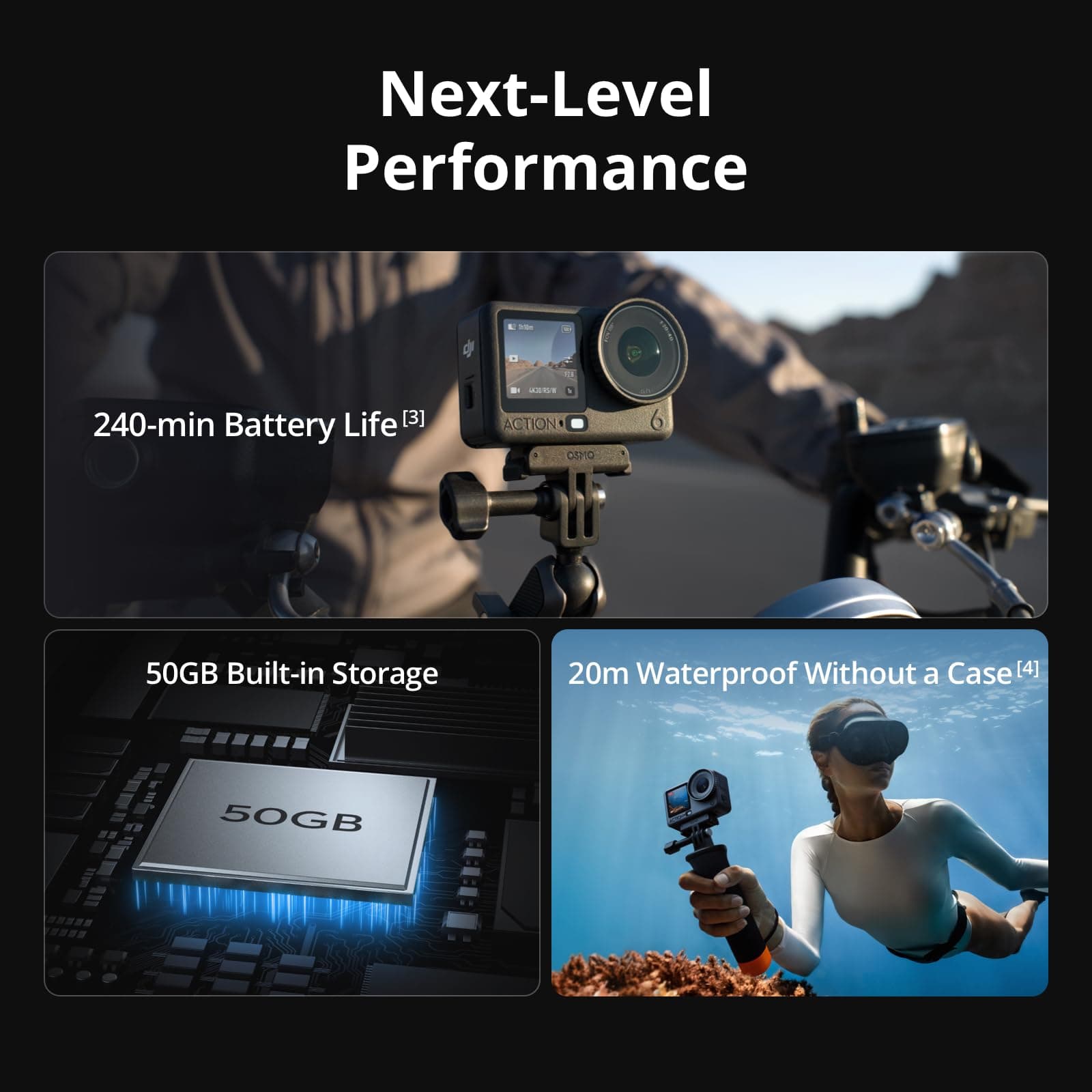 DJI Osmo Action 6 Essential Combo, 8K Waterproof Action Camera, view 6