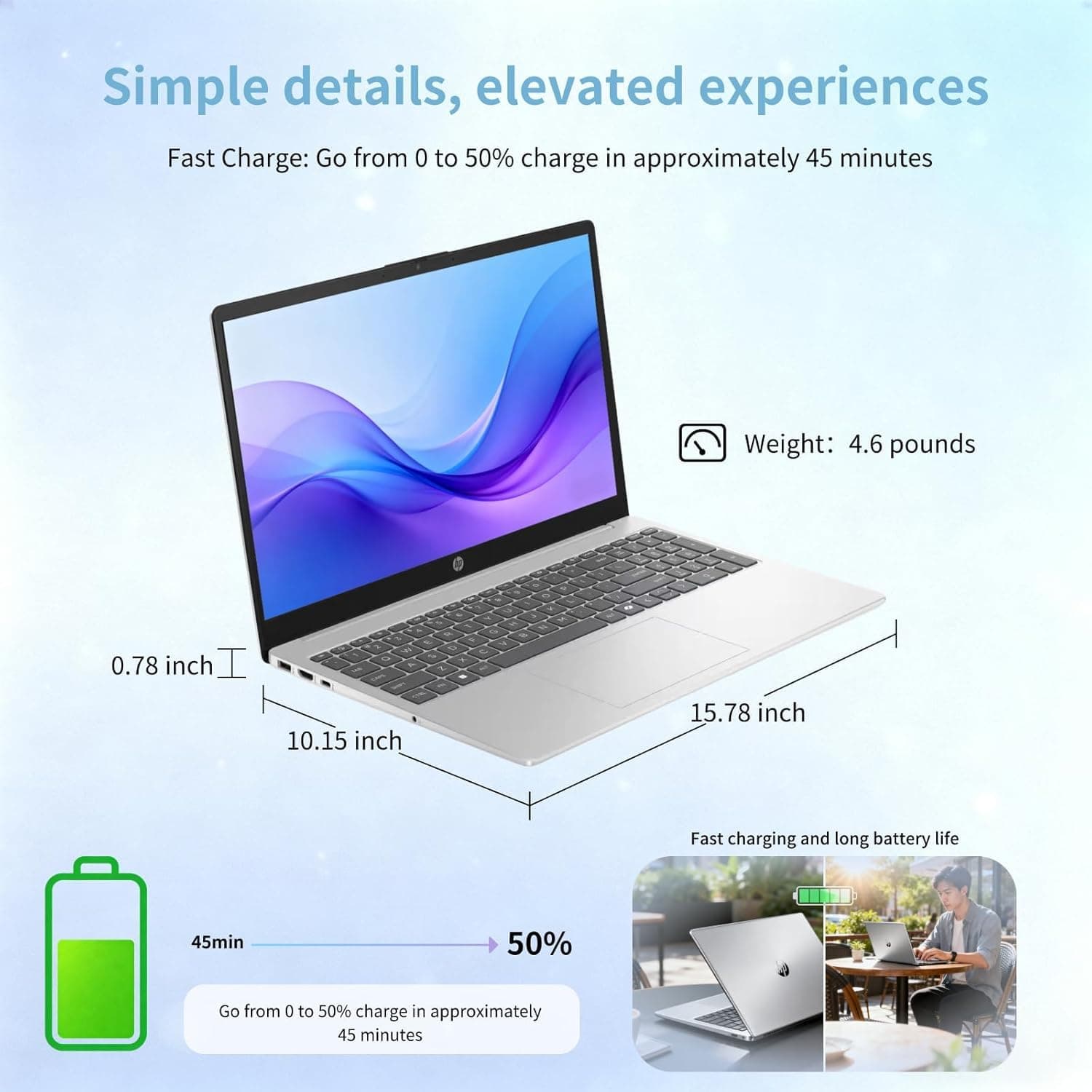 HP 15 Touchscreen Laptop Computer - 15.6" FHD IPS, Intel 10-Core i7 1355U CPU, 16GB RAM + 512GB SSD, Intel Iris Xe Graphics, Numeric Pad, WIFI6, Copilot AI PC, Win11 Pro, w/Accessoires, view 6