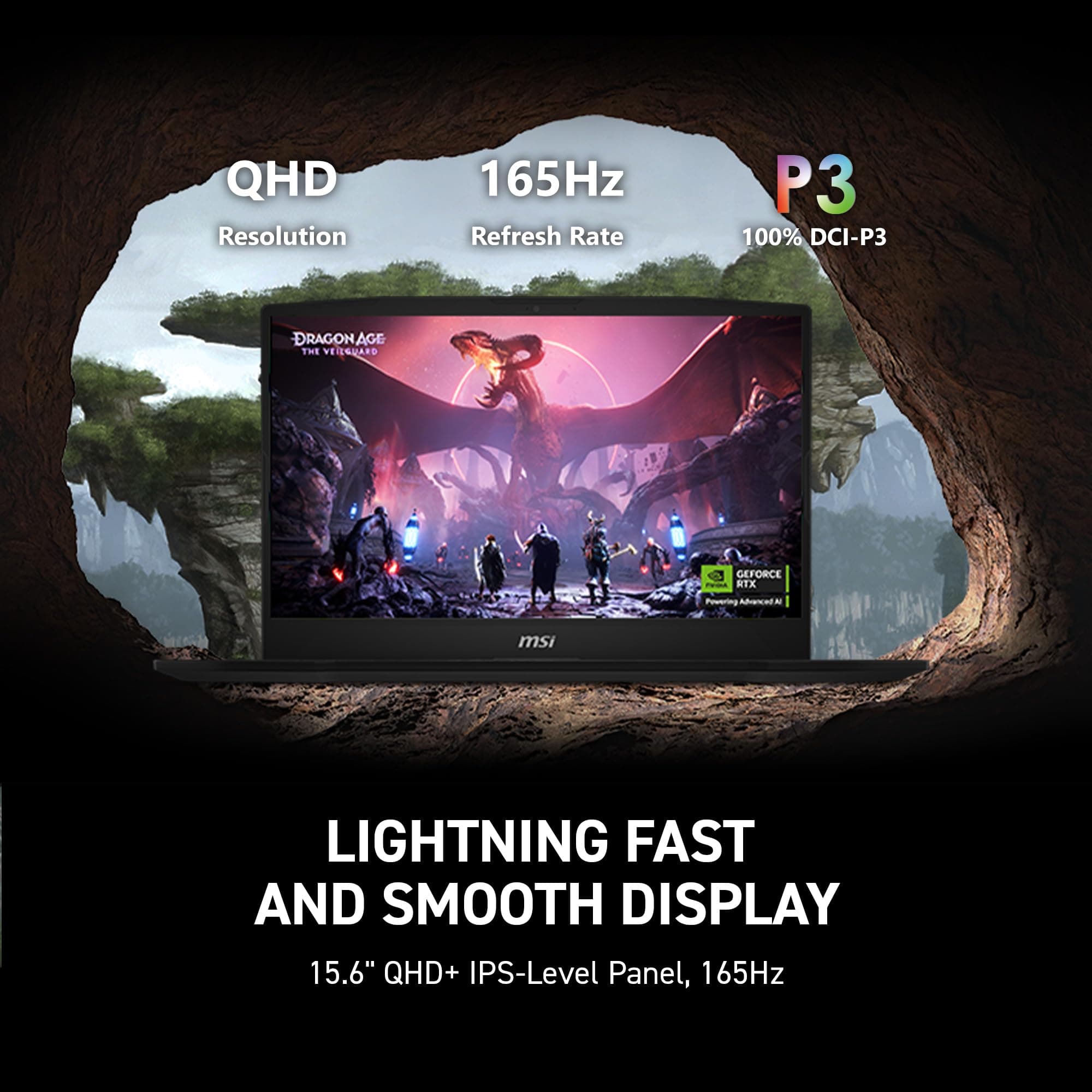 msi Katana 15 HX Gaming Laptop - 15.6" QHD 165Hz Display, Intel Core i7-14650HX, NVIDIA GeForce RTX 5060, 16GB DDR5, 1TB NVMe SSD, Wi-Fi 6E, RGB Keyboard, Windows 11 (B14WFK-810US), view 3