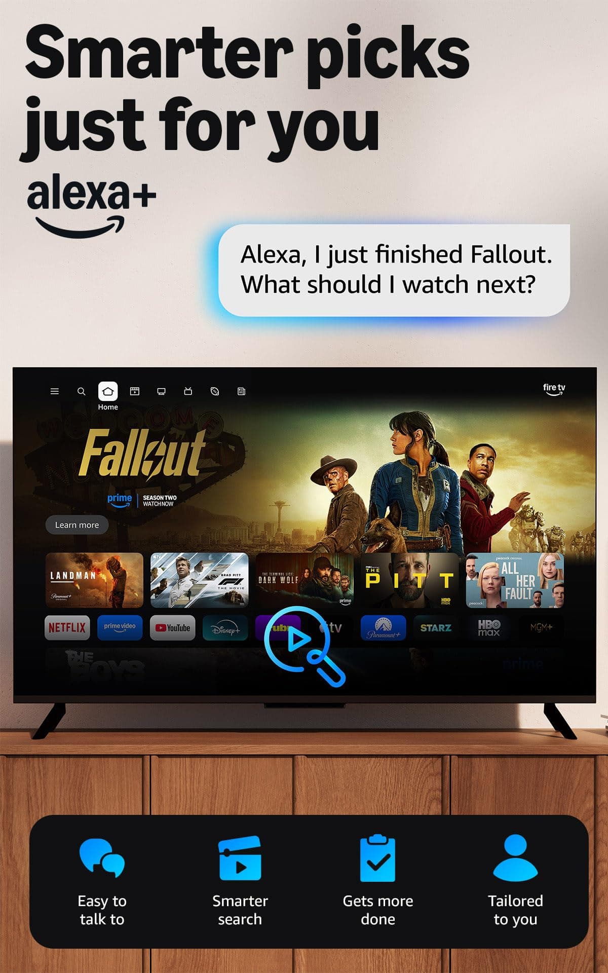 Amazon Fire TV Stick 4K Select (newest model), start streaming in 4K, AI-powered search, and free & live TV, find shows faster with Alexa+, view 4