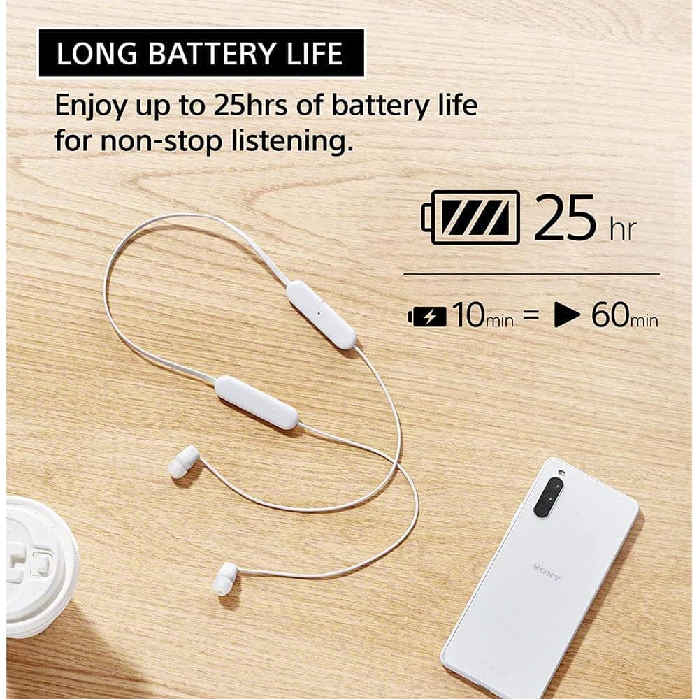 Sony WI-C100 Wireless in-Ear Bluetooth Headphones with Built-in Mic, Black, view 2