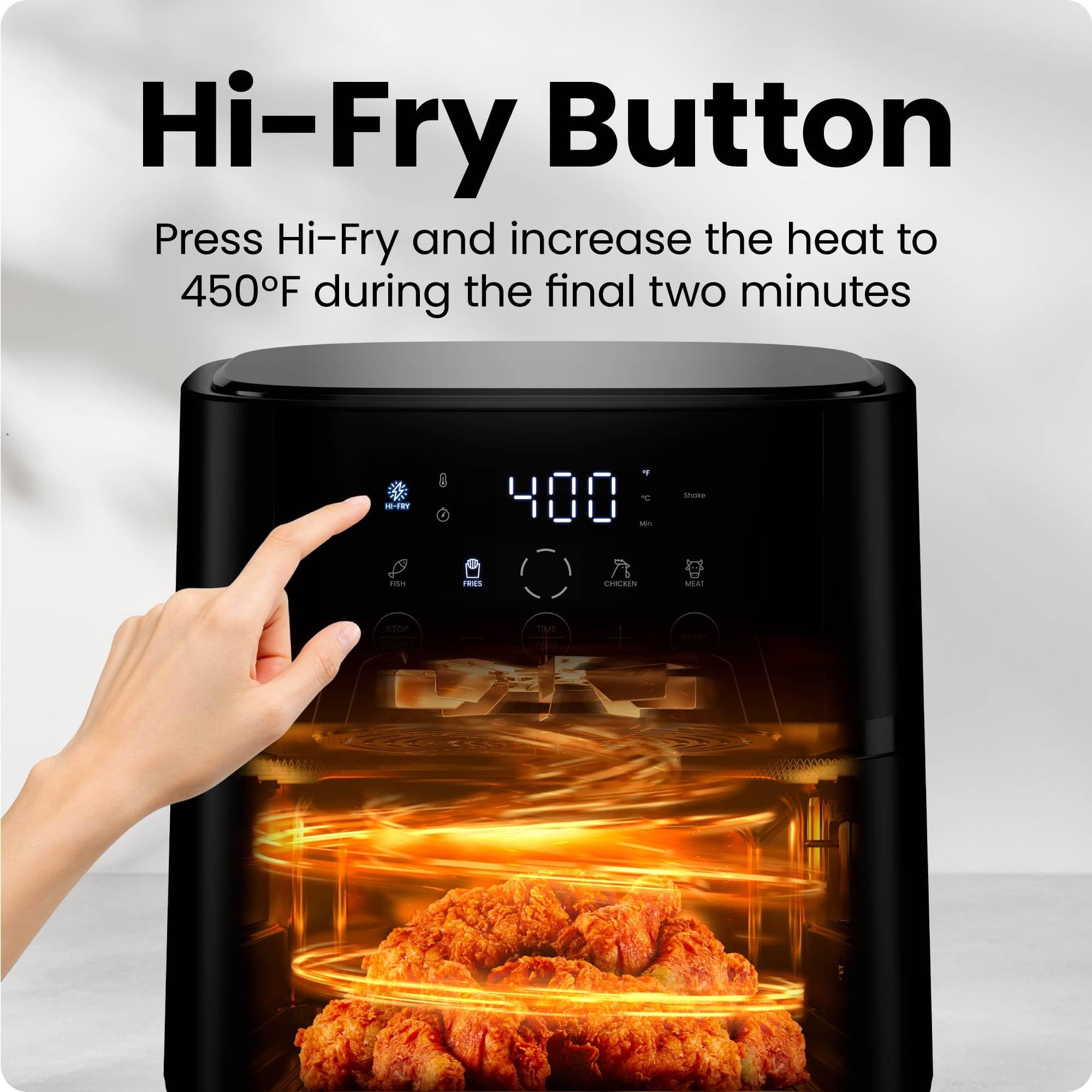 Chefman Air Fryer – 4 QT Compact Airfryer for Quick & Easy Meals in Minutes, Features Hi-Fry Technology for Extra Crisp, Touchscreen Controls with 4 Presets, Nonstick & Dishwasher Safe Basket - Black, view 5