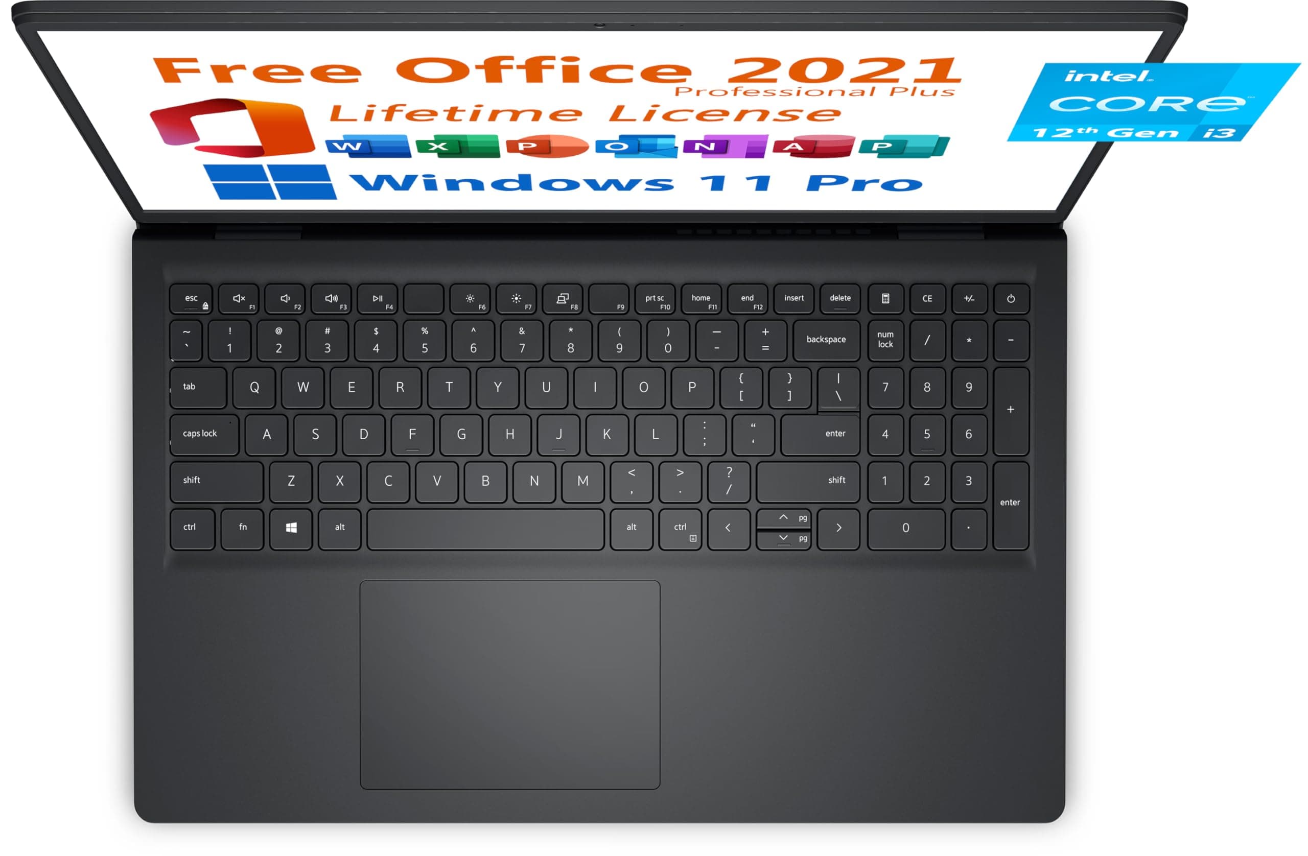 Dell 2024 Inspiron 15 Laptop, Free Microsoft Office 2021 with Lifetime License, 15.6" FHD 1920 x 1080, Intel 6-Core i3-1215U Upto 4.4 GHz, 16GB DDR4 RAM, 512GB PCIe SSD, Windows 11 Pro, Black, view 4