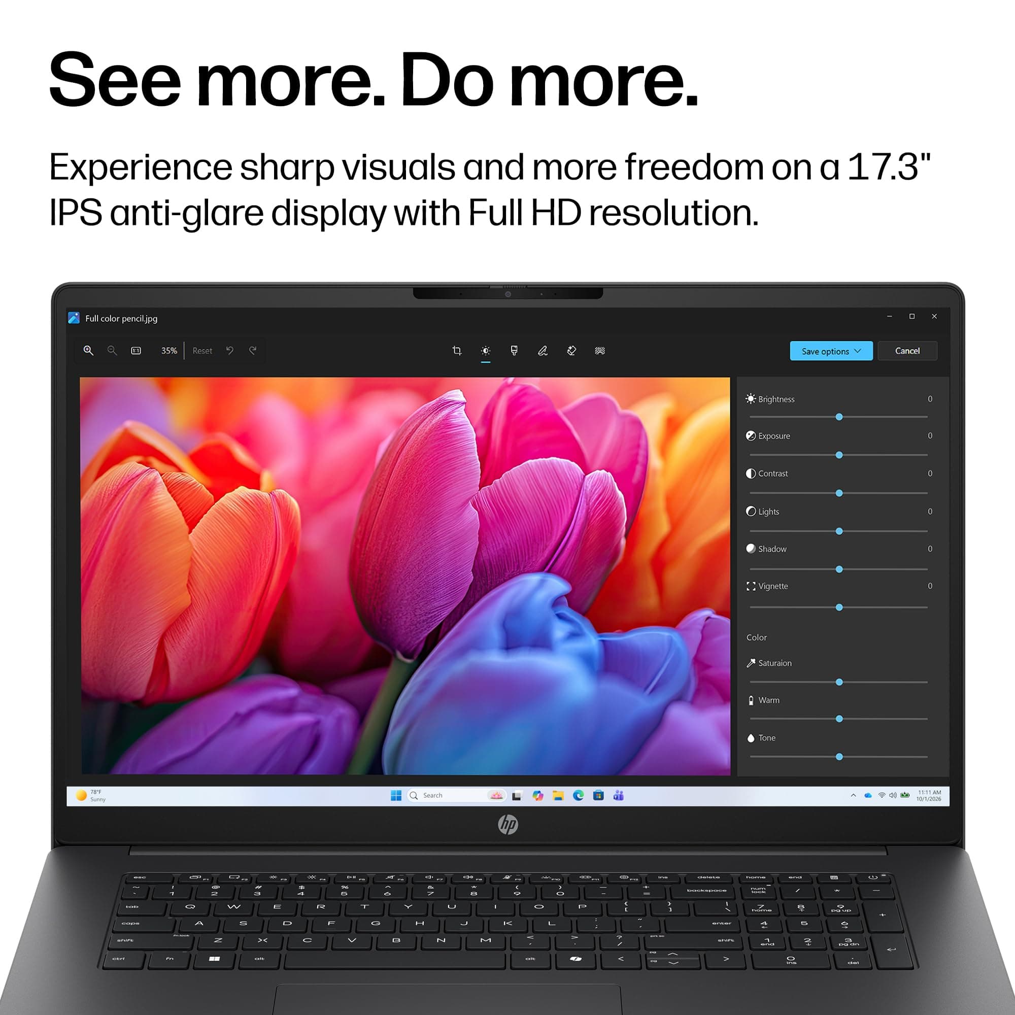 HP OmniBook 3 17.3 inch Laptop PC, FHD Display, AMD Ryzen 3 30, 8 GB RAM, 512 GB SSD, AMD Radeon 610M Graphics, Windows 11 Home, Mica Silver, 17-dp0199nr, view 3