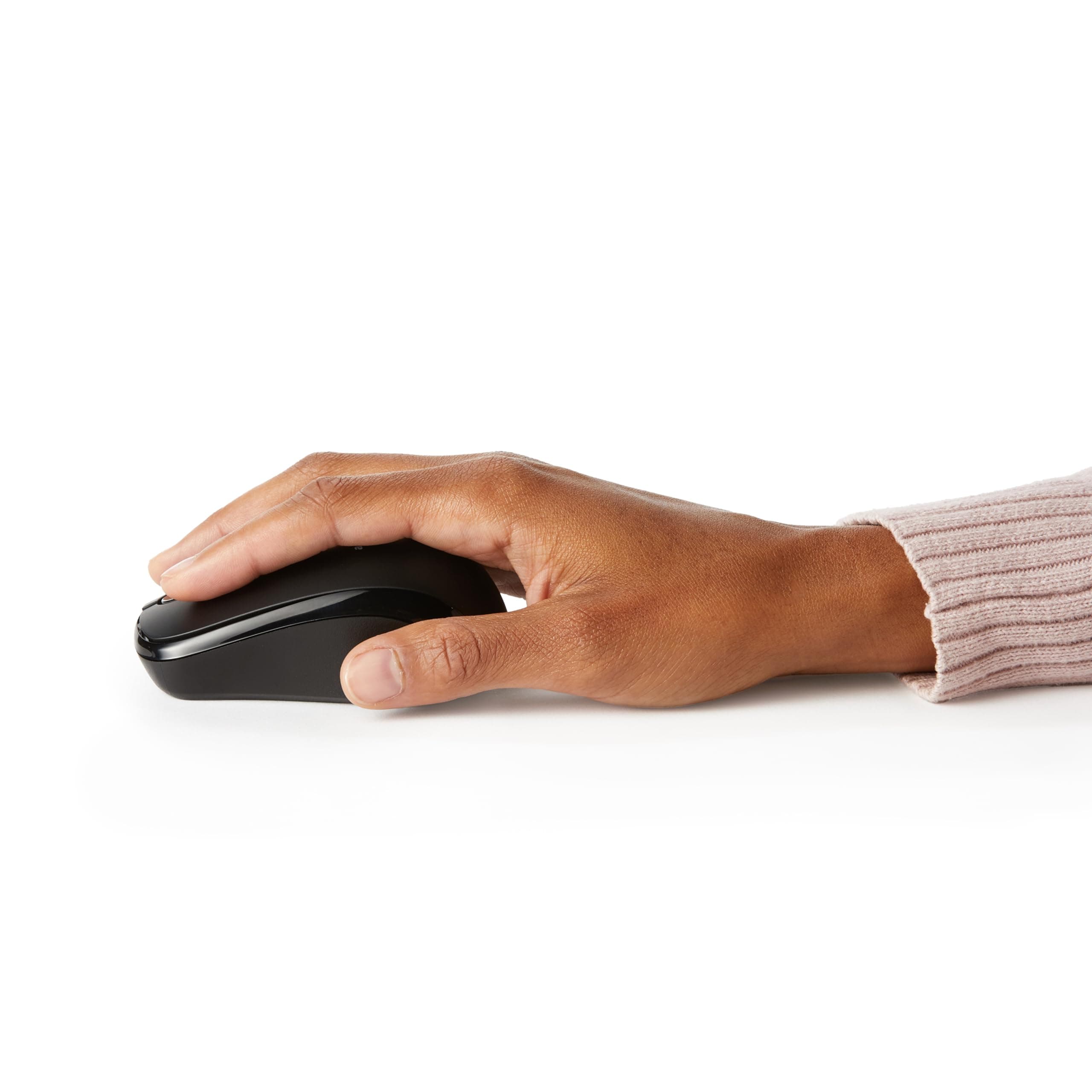 Amazon Basics 2.4 GHz Wireless Optical Computer Mouse with USB Nano Receiver, Portable, No Wires, Smooth Tracking, Multi-Device Compatibility, Black, view 3