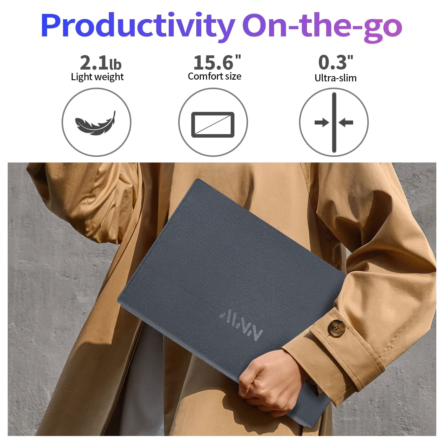 MNN 15.6" FHD 60Hz Portable Monitor USB-C HDMI IPS HDR Gaming Laptop, view 5