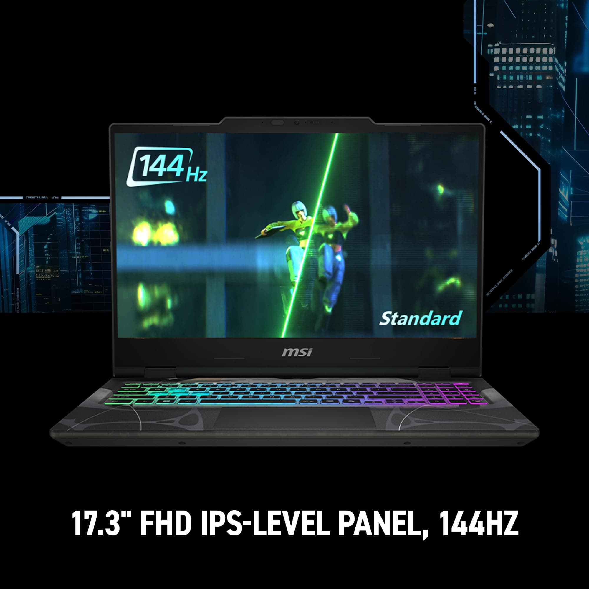 msi Cyborg 17 17.3" FHD 144Hz Gaming Laptop: Intel Core 7-240H, NVIDIA Geforce RTX 5060, 16GB DDR5, 1TB NVMe SSD, Type C, Wi-Fi 6E, Win 11 Home: Translucent Black B2RWFKG-074US, view 4