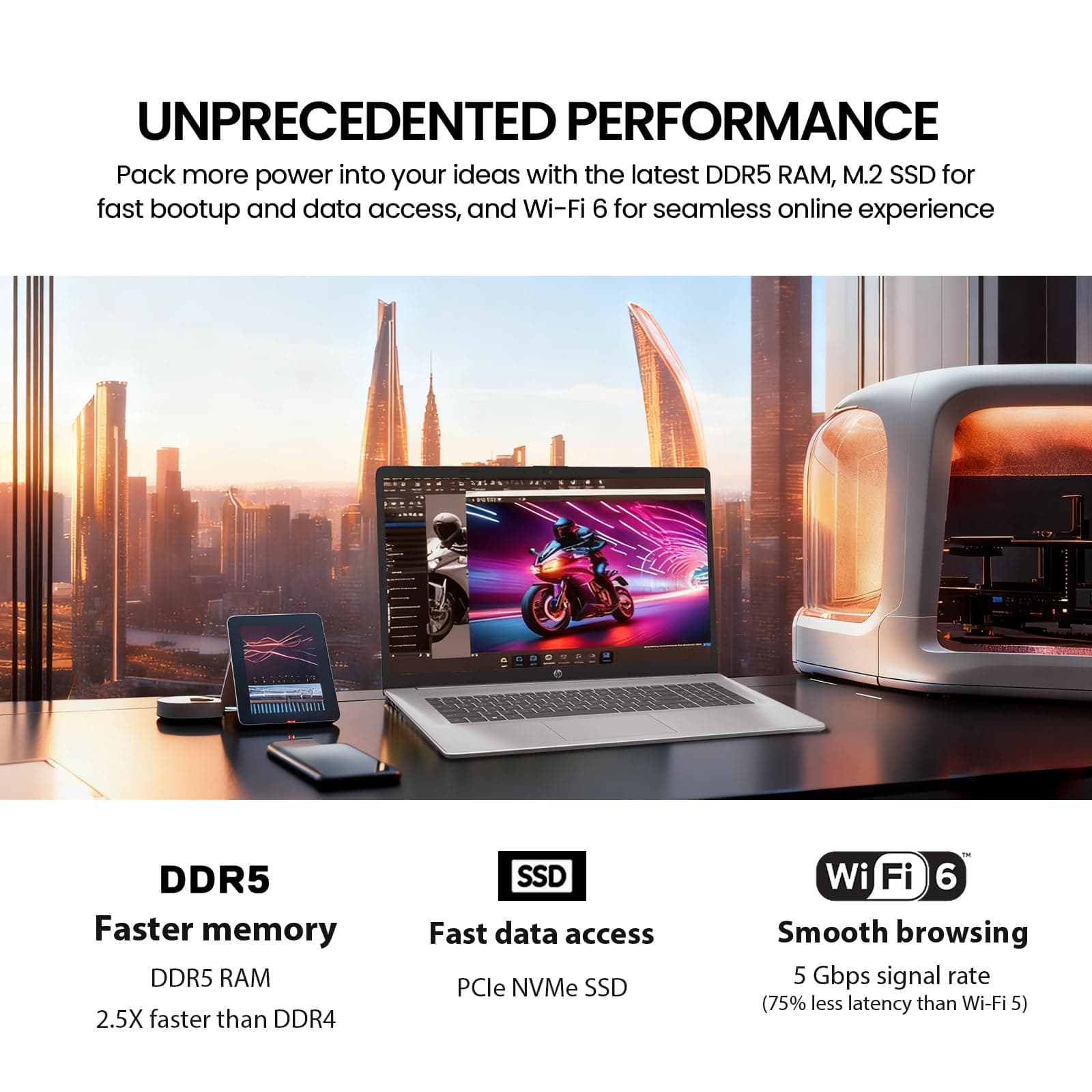 2026 HP 17 Inch Laptop Touchscreen Computer, 17.3 HD+ IPS Touch screen Business Laptop AI PC, 15th Gen Intel Core Ultra 7(12-Core), 16GB DDR5 RAM 512GB SSD|Windows 11 Pro,10-Key Backlit Keyboard|WiFi6, view 5