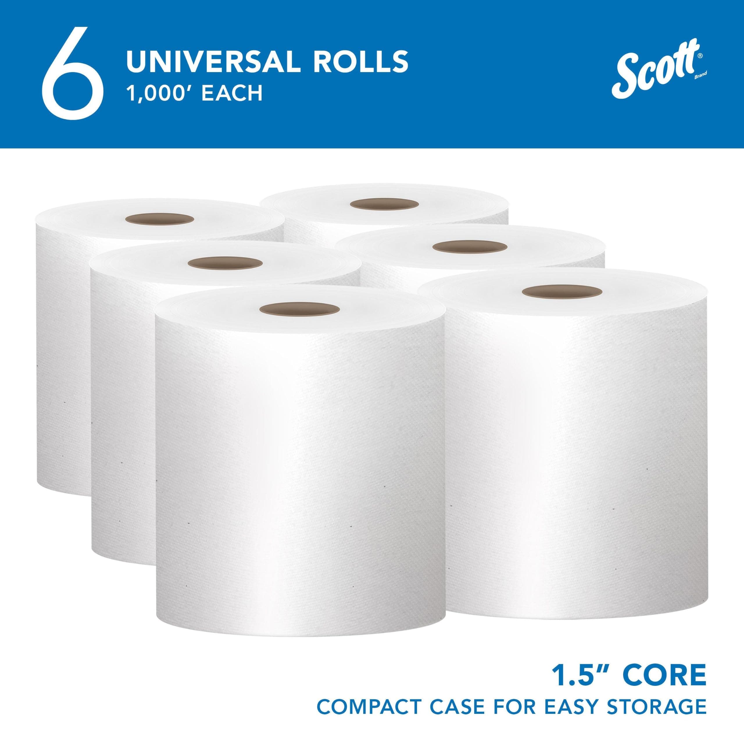 Scott Professional Hard Roll Paper Towels, Bulk, 6 Rolls x 1000' (01005), view 2