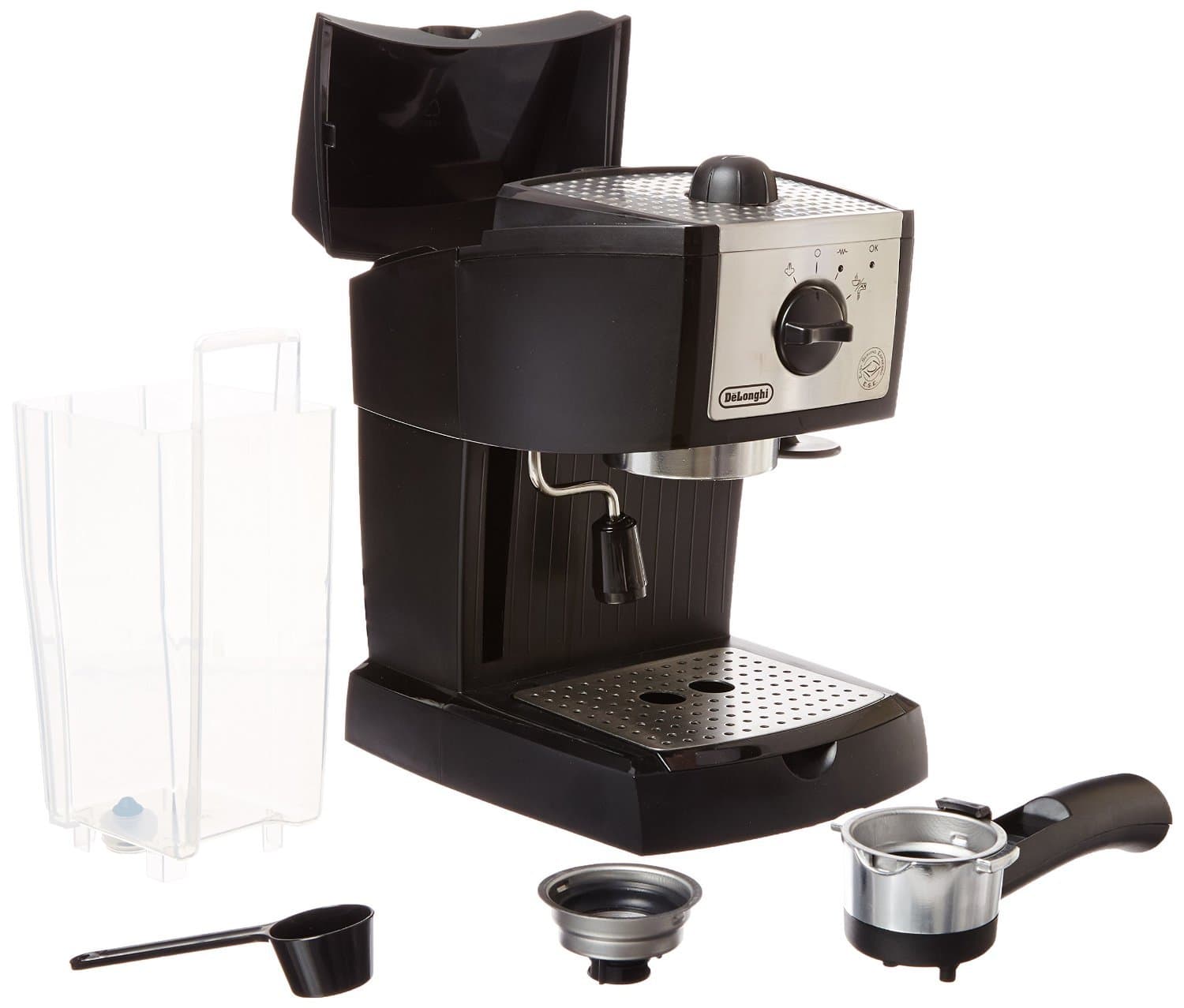 DeLonghi EC155 15 Bar Espresso and Cappuccino Machine, Black, view 5
