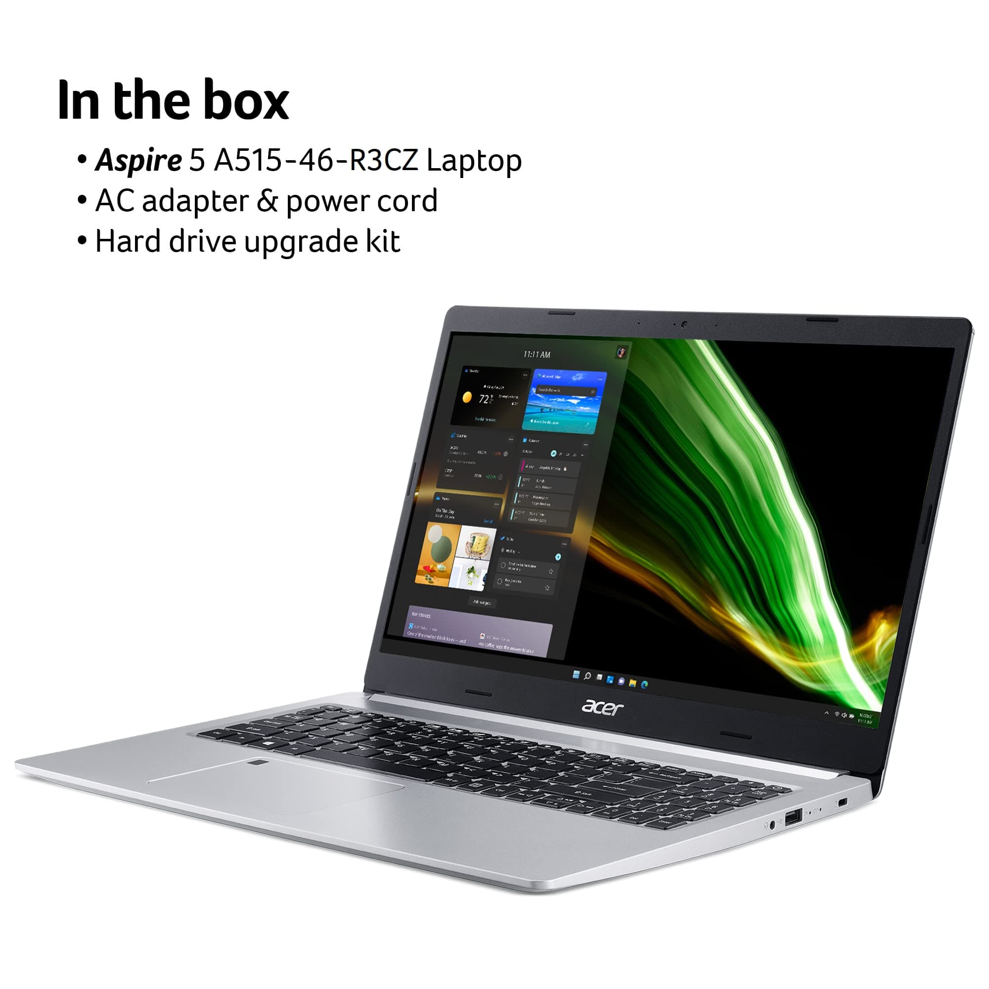 acer Aspire 5 A515-46-R3CZ Slim Laptop | 15.6" Full HD IPS | AMD Ryzen 7 3700U Quad-Core Mobile Processor | 8GB DDR4 | 256GB NVMe SSD | WiFi 6 | Backlit KB | Fingerprint Reader | Windows 11 Home, view 10