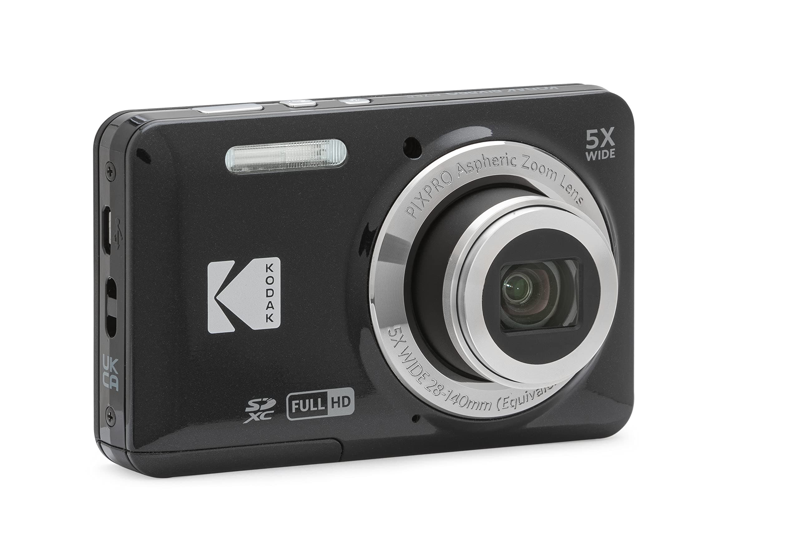 KODAK PIXPRO FZ55 16MP Compact Digital Camera, 5X Optical Zoom, Black, view 4
