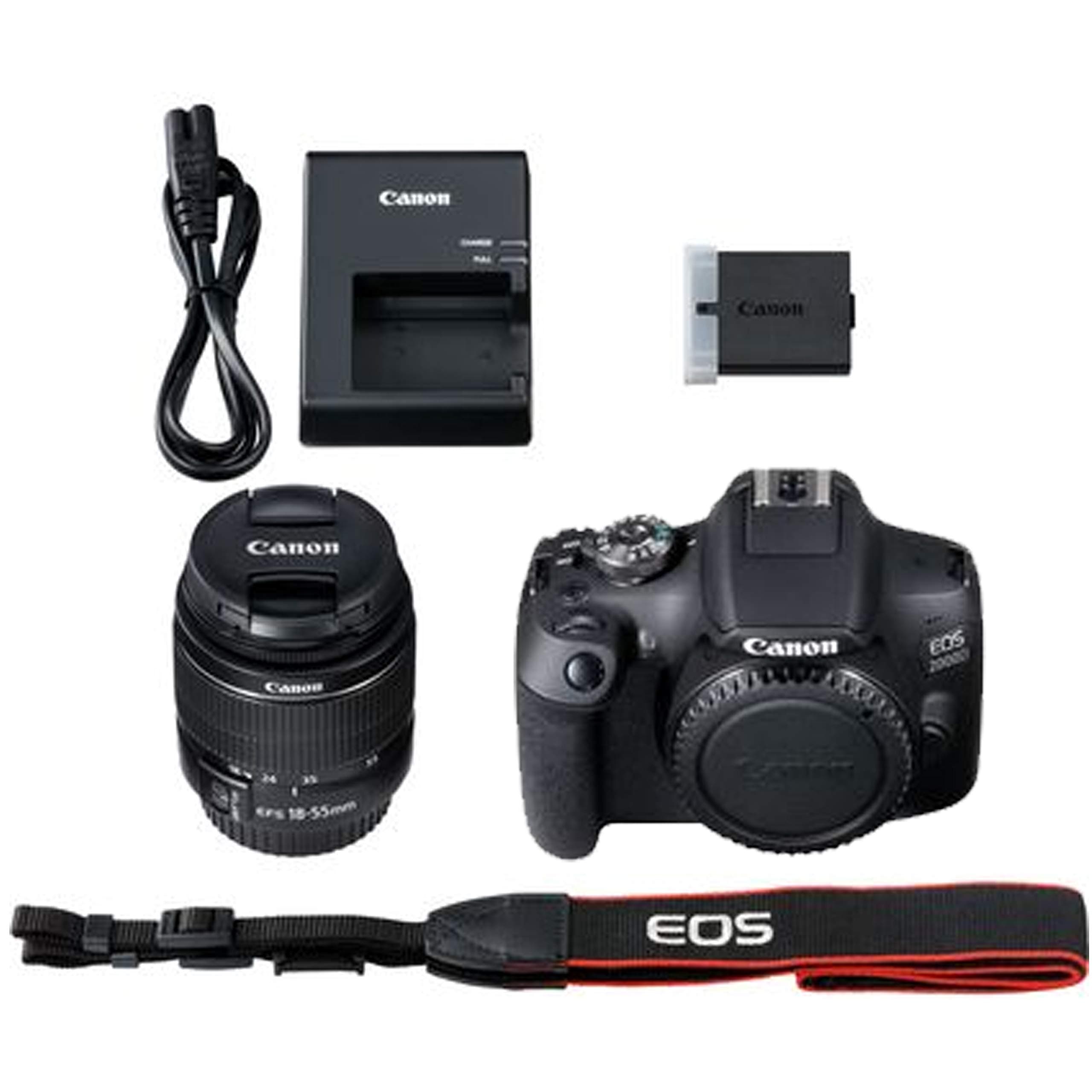 Canon EOS 2000D / Rebel T7 DSLR Camera w/EF-S 18-55mm F/3.5-5.6 Zoom Lens + 64GB Memory, LED Video Light, Case, Gripster Tripod, and More (Essential Bundle) (Renewed), view 8