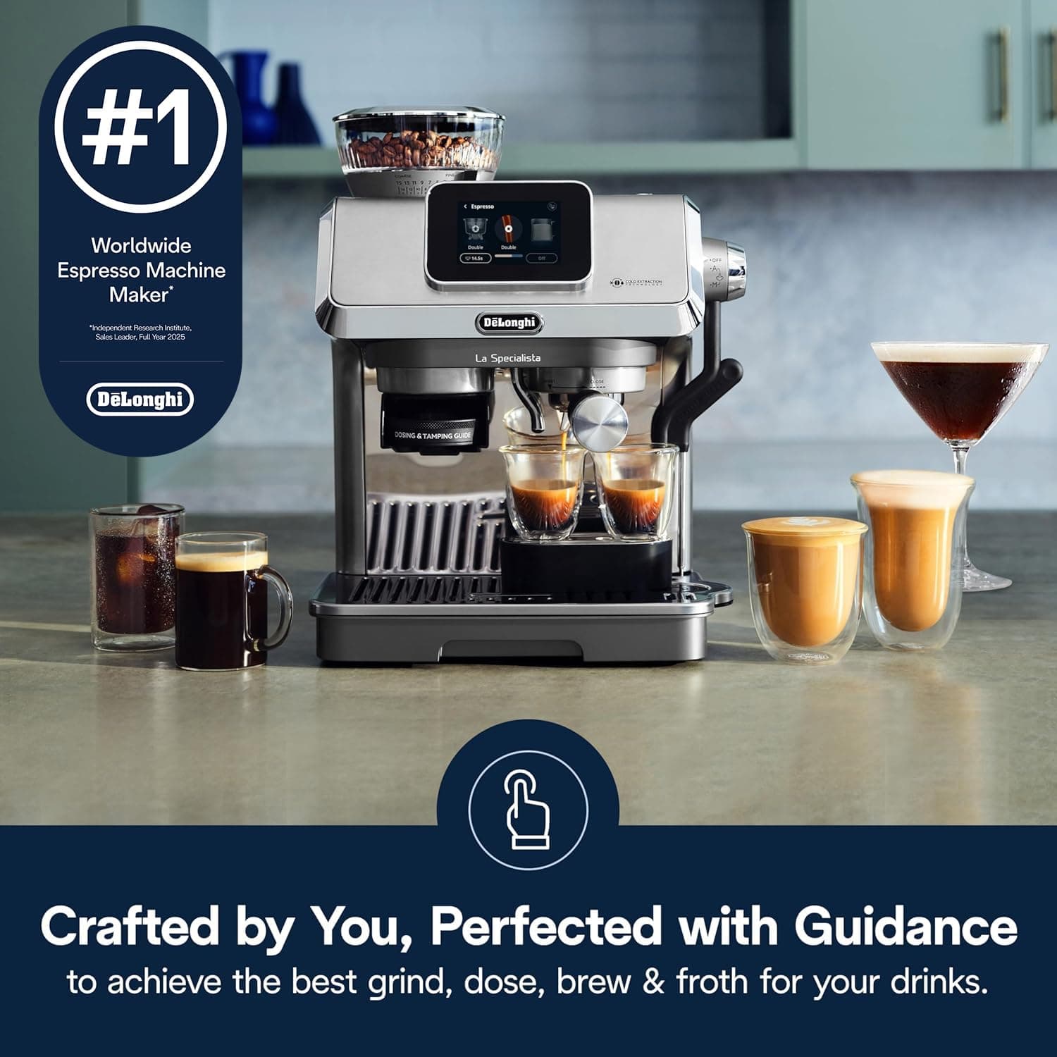 De'Longhi La Specialista Touch Espresso Machine with Coffee Grinder, view 3