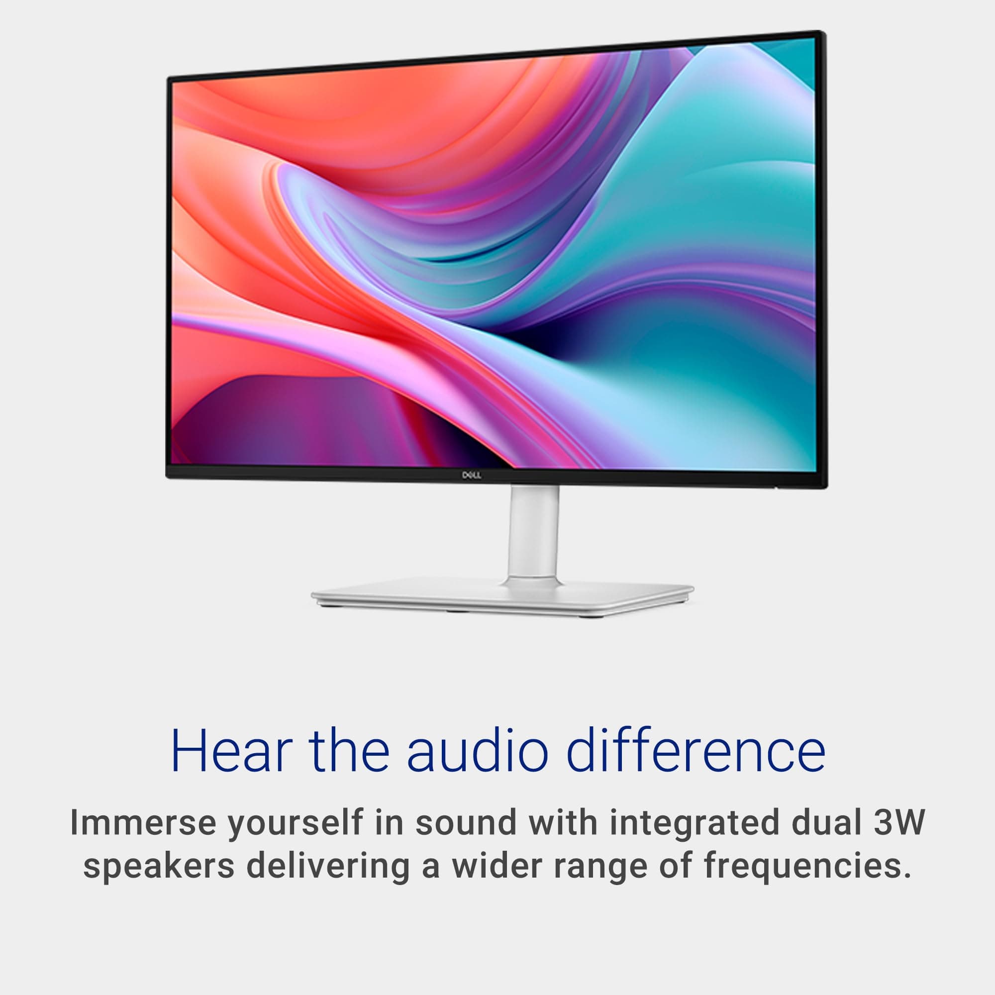 Dell 24 Plus Monitor - S2425HSM - 23.8-inch FHD (1920x1080) 144Hz 1ms Display, 2 x 3W Speakers, HDMI Connectivity, Height/Tilt/Pivot/Swivel Adjustability, AMD FreeSync - Ash White, view 5