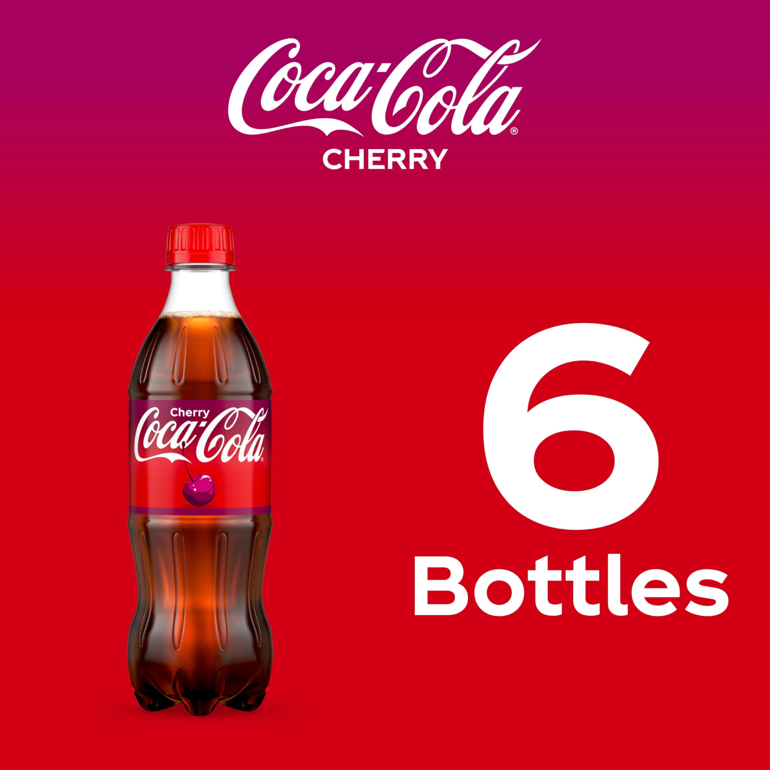 Coca-Cola Cherry Soda Soft Drink Bottles, 16.9 fl oz, 6 Pack, view 6